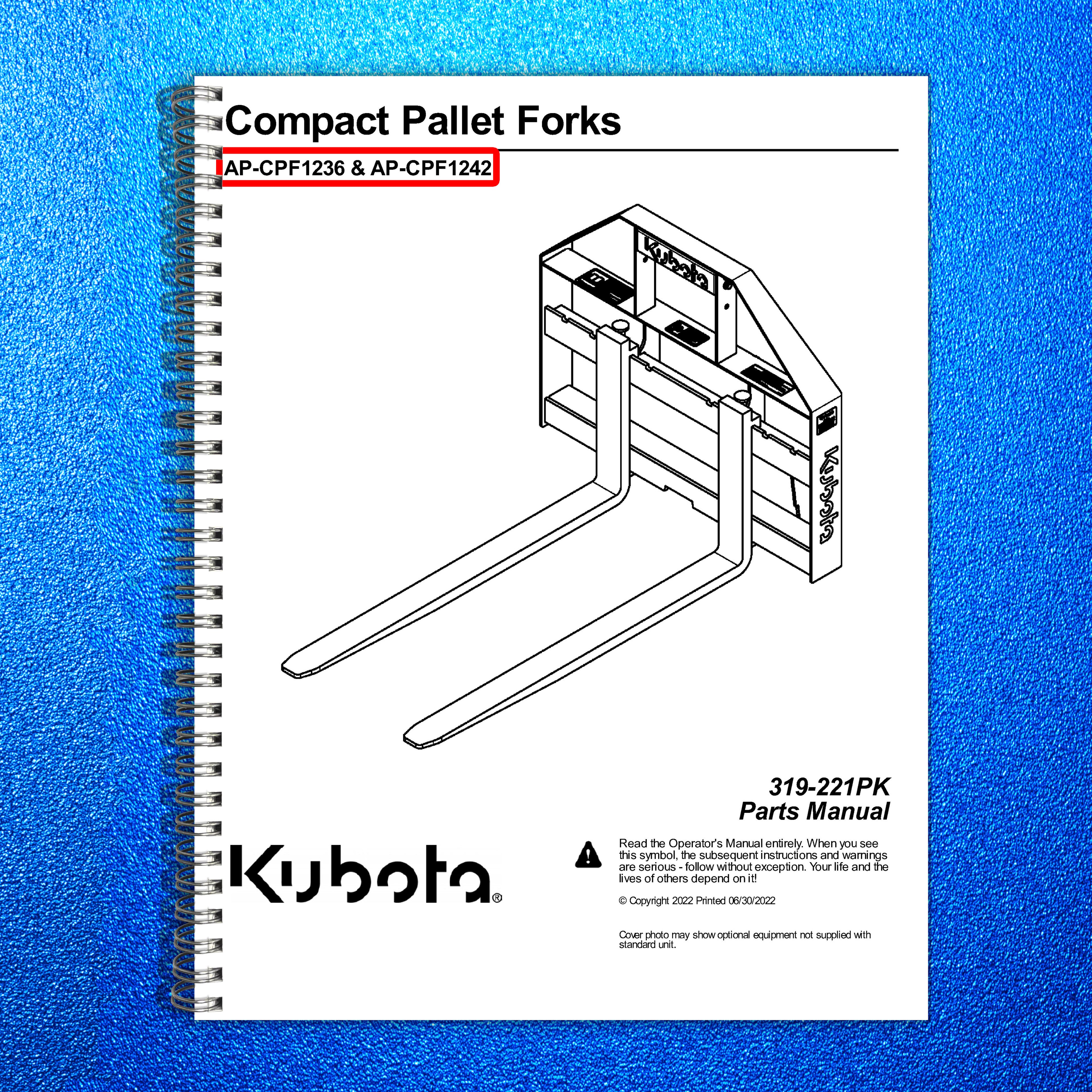 LAND PRIDE CPF12 Series Compact Pallet Forks Parts Manual 2022 - WIRE BOUND