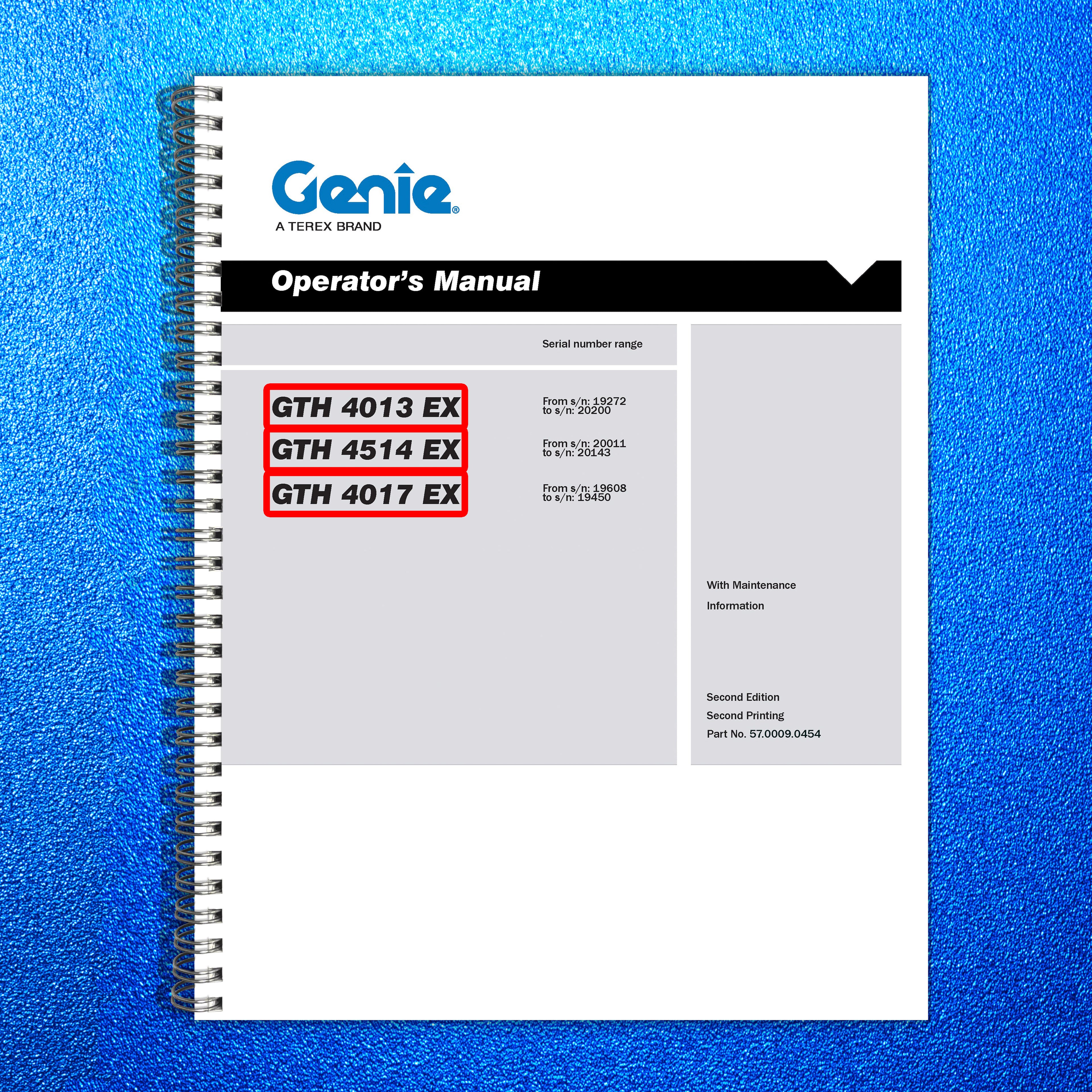 GENIE GTH-4013EX GTH-4514EX GTH-4017EX Telehandler Operators Manual 2009 - BOUND