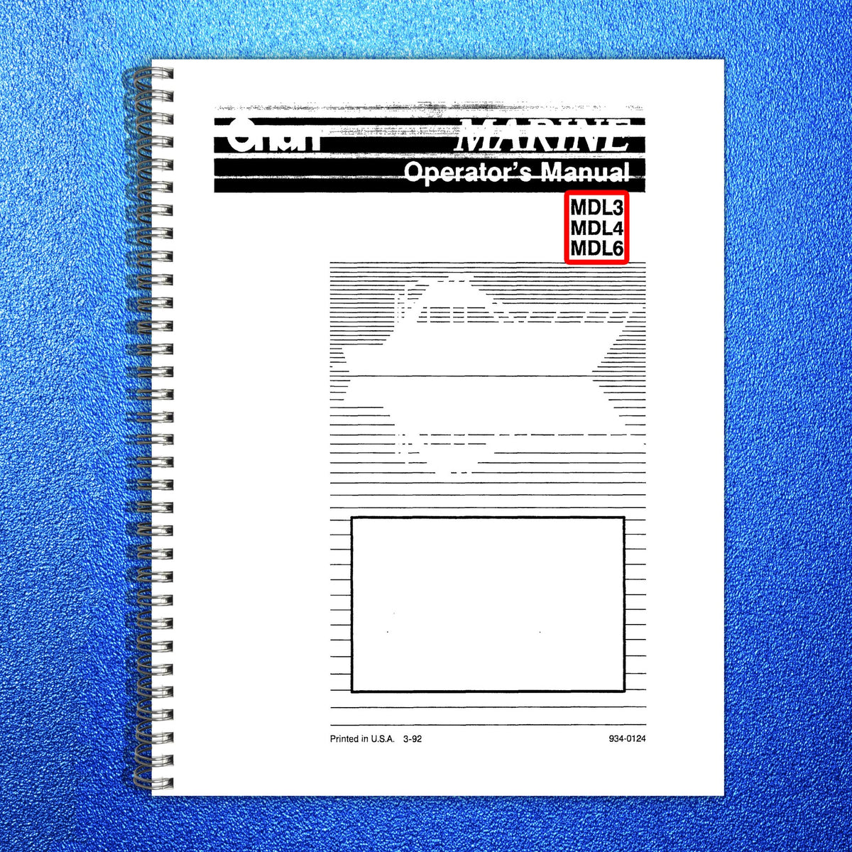 ONAN MDL3 MDL4 MDL6 Marine Genset Operators Manual 1992, BOUND, COVERS, FOLDOUTS