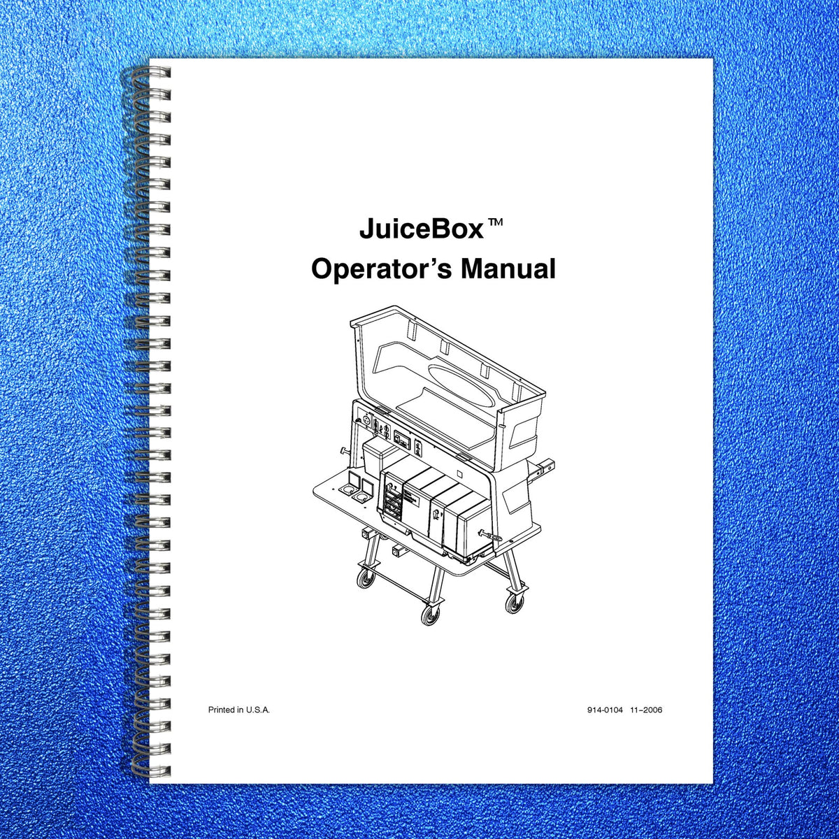 ONAN JuiceBox Towable Genset Operators Manual 2006 - WIRE BOUND - TOUGH COVERS