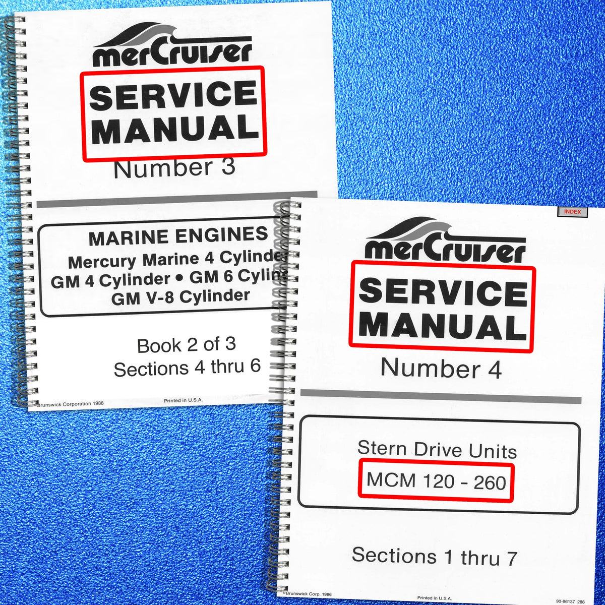 MERCURY MERCRUISER 3 MCM 120 140 165 228 260 470 485 898 Service Manual BUNDLE