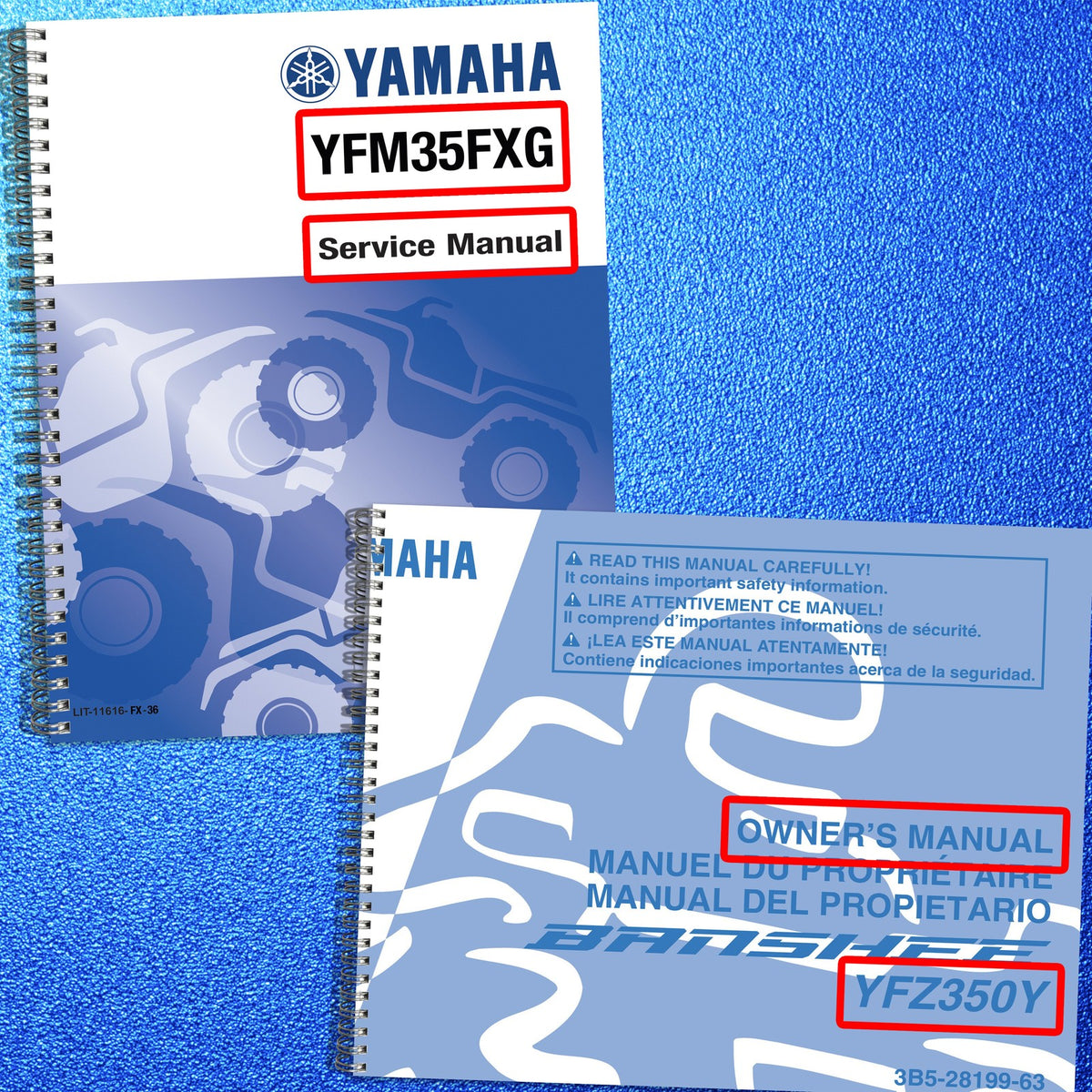 YAMAHA YFM35FX YFZ350 Service & Operators Manual BUNDLE - WIRE BOUND - COVERS