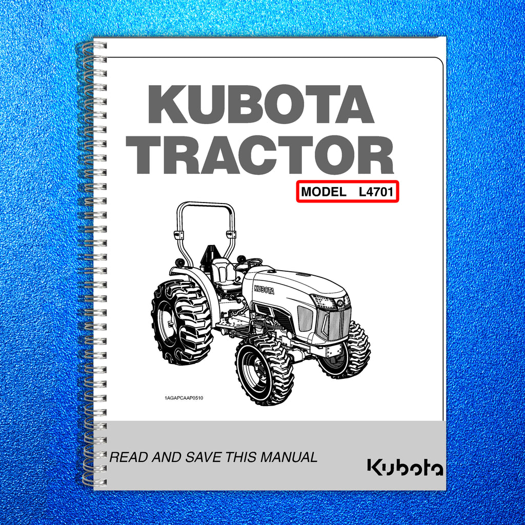 KUBOTA L4701 OPERATOR User Manual Operation, Wire-Bound Guidebook
