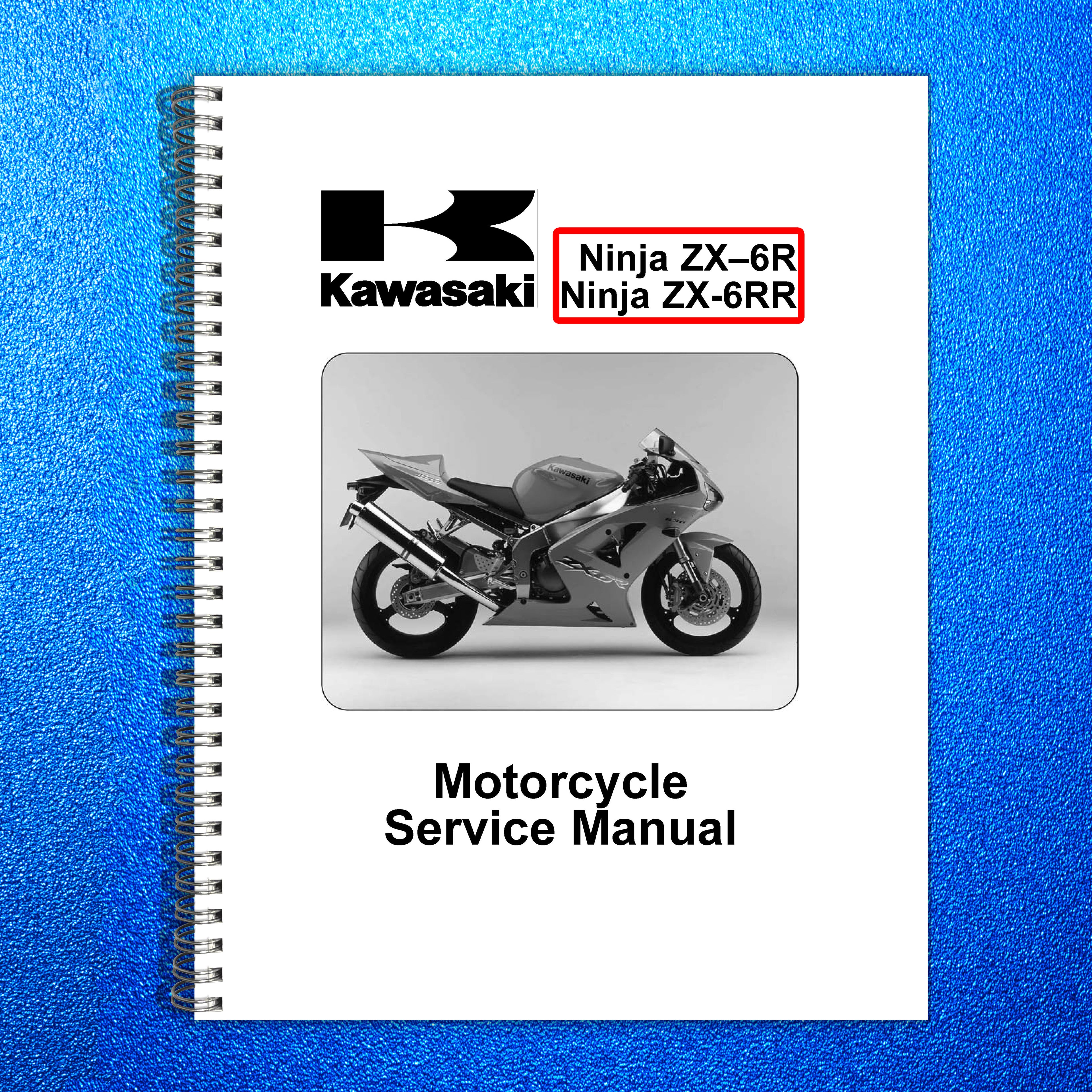 KAWASAKI Ninja ZX-6R ZX-6RR Motorcycle Service Manual 2002 - WIRE BOUND - COVERS