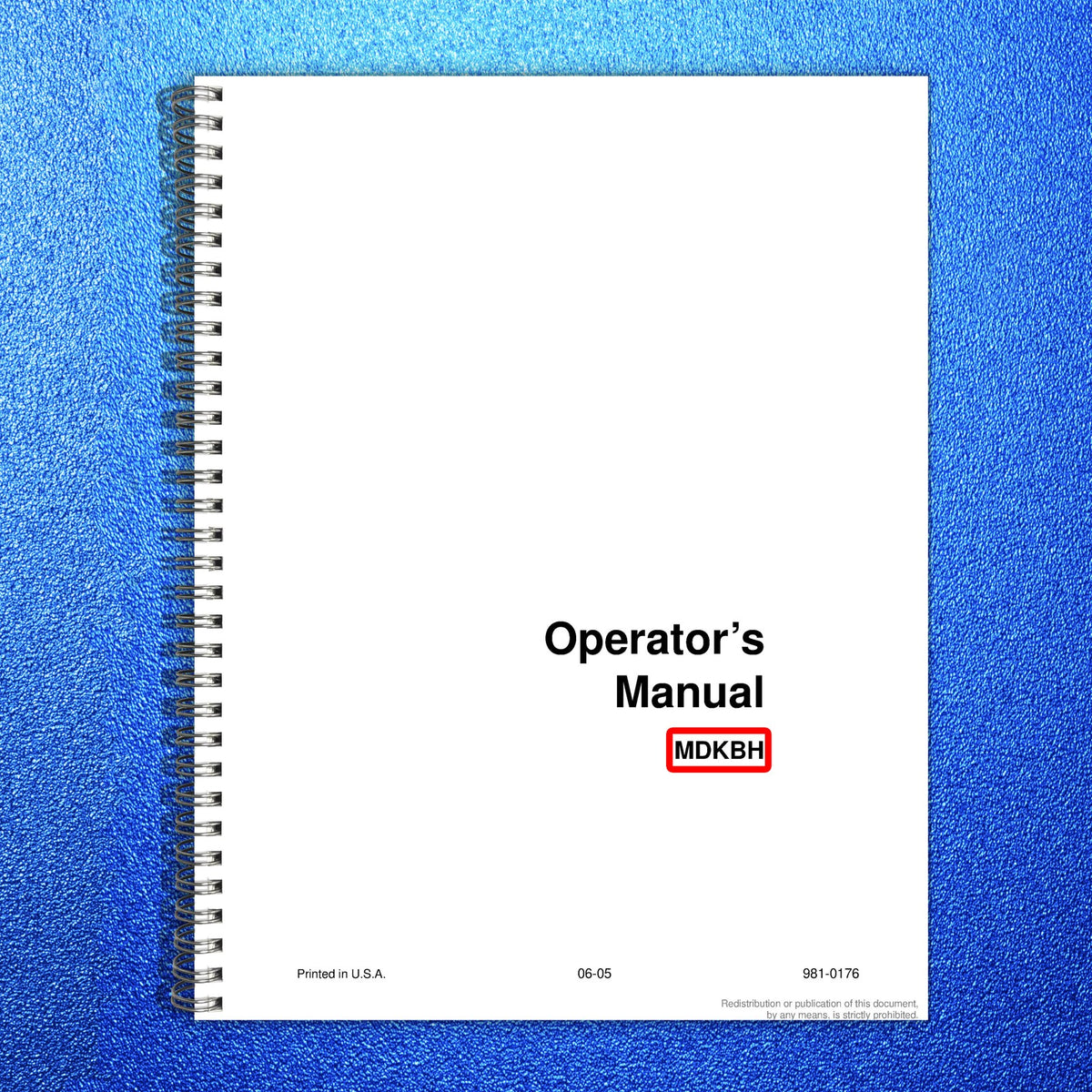 ONAN MDKBH Marine Genset Operators Manual 2005 - STEEL WIRE BOUND - TOUGH COVERS
