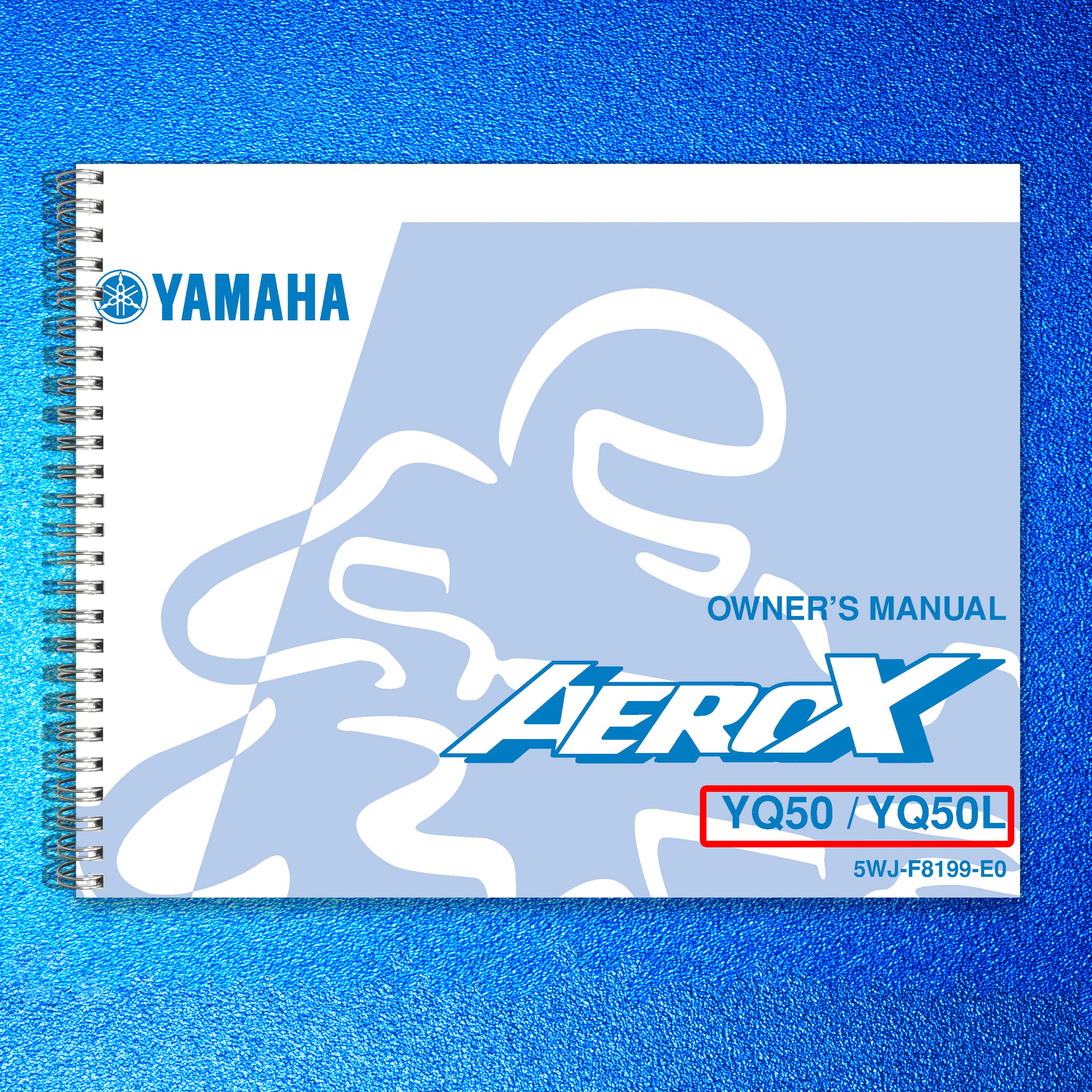 YAMAHA YQ50 YQ50L Aerox Owners Manual 2003 - STEEL WIRE BOUND - TOUGH COVERS