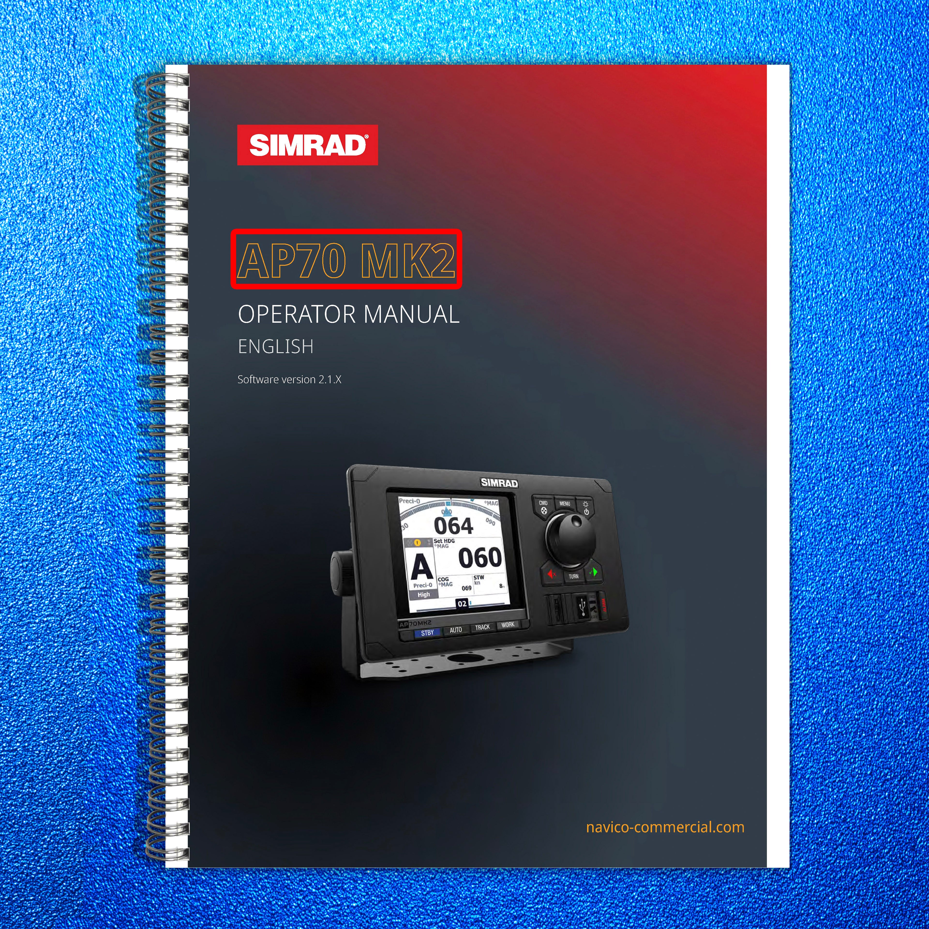 SIMRAD AP70 MK2 Autopilot Operators Manual - STEEL WIRE BOUND - TOUGH COVERS