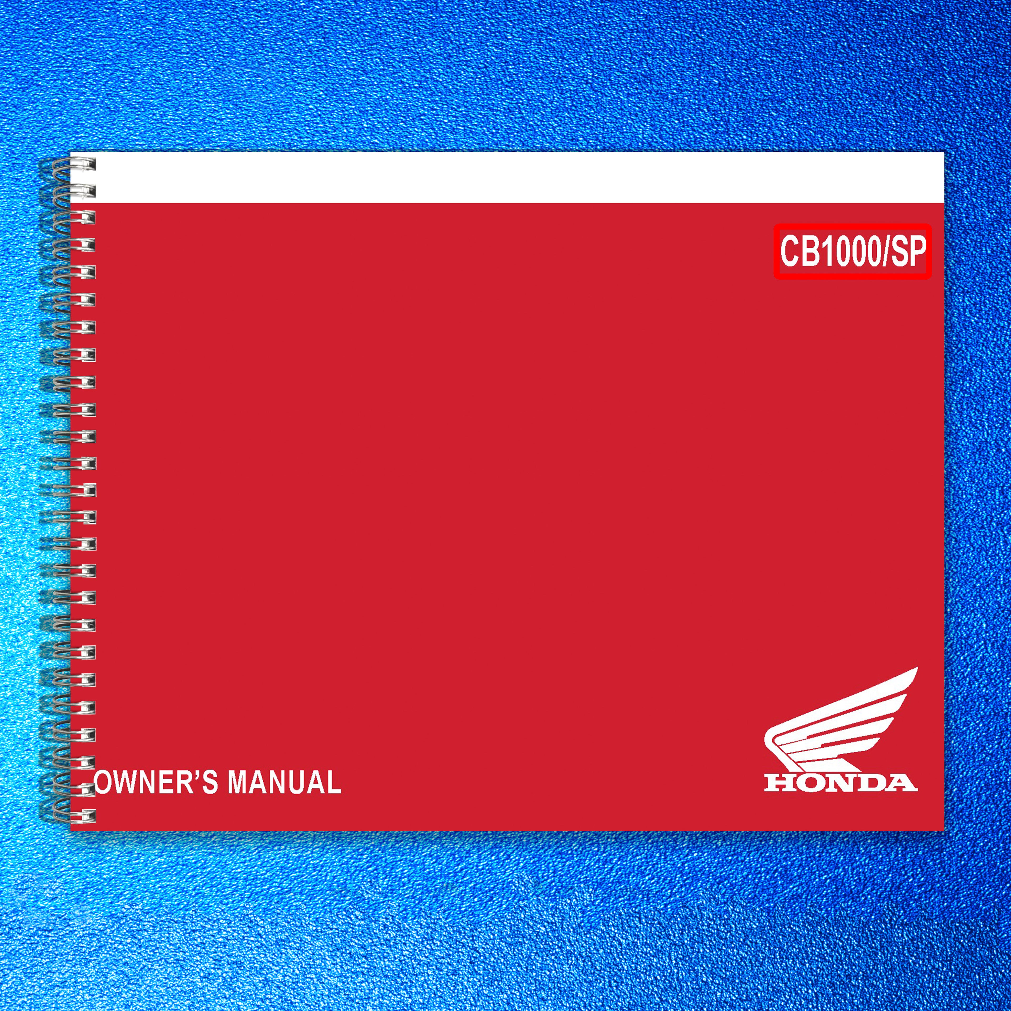 HONDA CB1000 CB1000SP Owners Manual 2024 - STEEL WIRE BOUND - PROTECTIVE COVERS