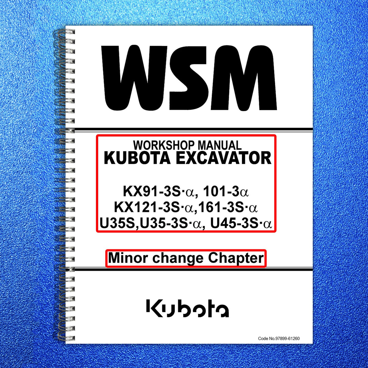 KUBOTA Change Chapter KX91-3 KX101-3 KX121-3 KX161-3 U35-3 U45-3 Service Manual