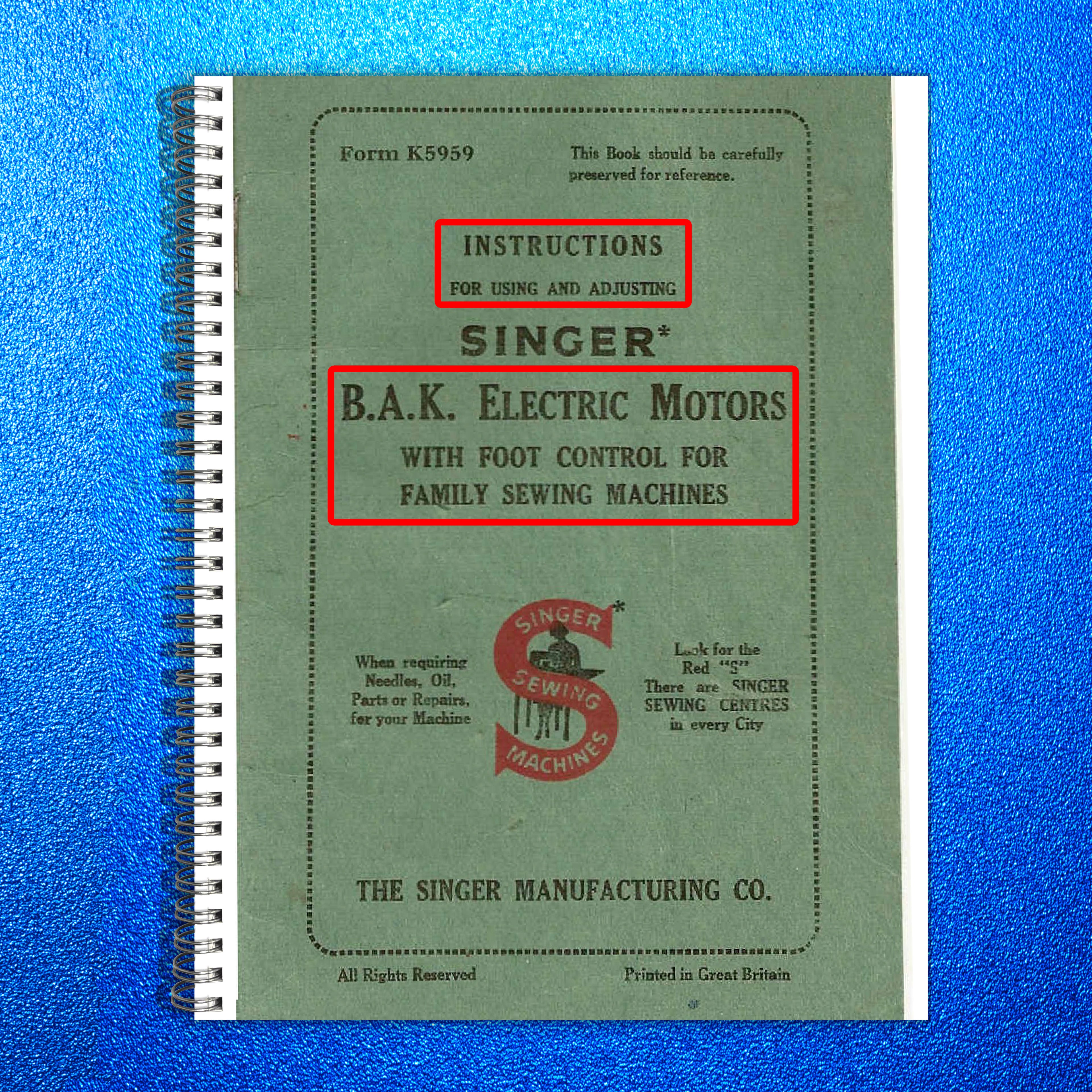 Singer BAK Electric Motors - STEEL WIRE BOUND - PROTECTIVE COVERS