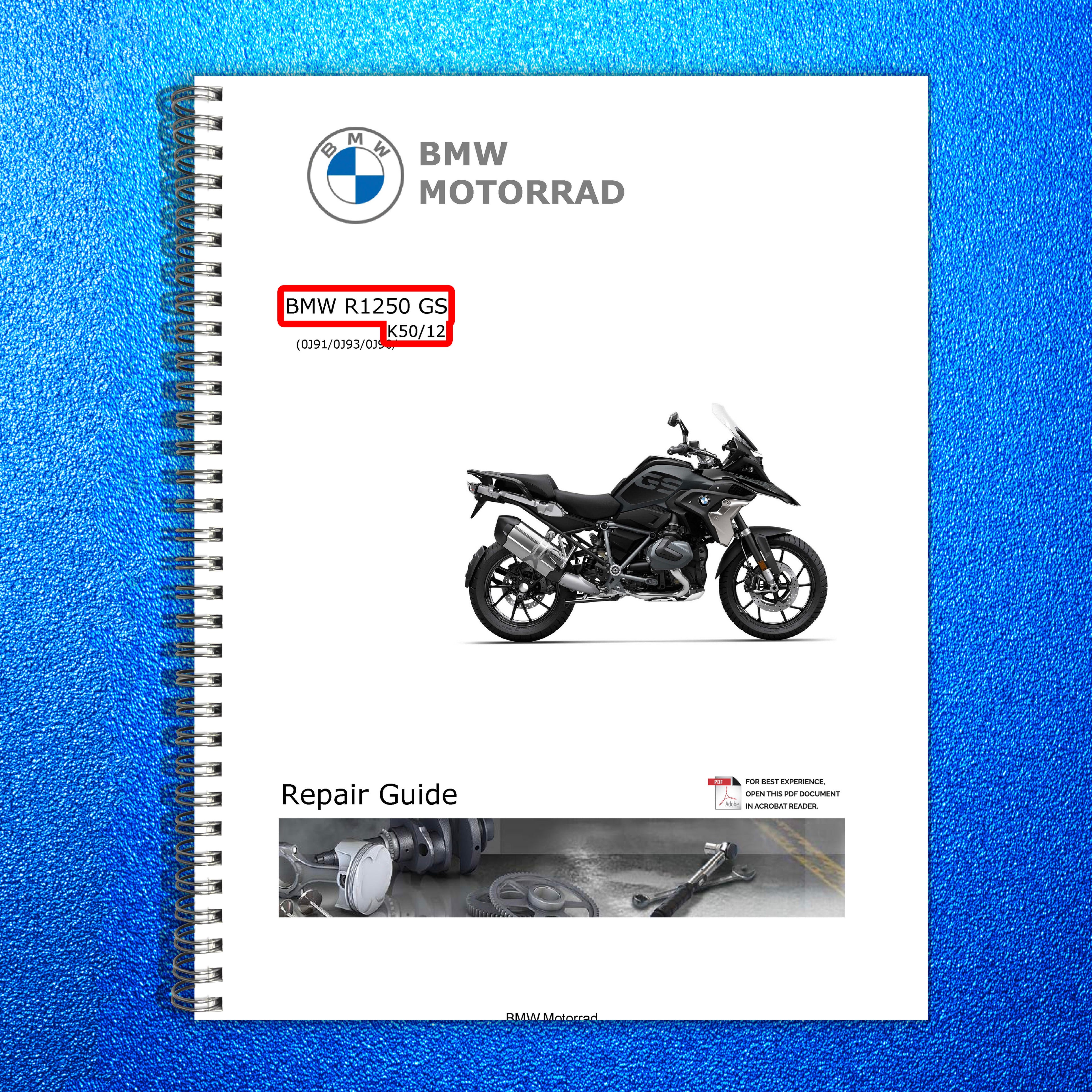 BMW R1250 GS K50 Motorcycle Service Manual - STEEL WIRE BOUND - TOUGH COVERS