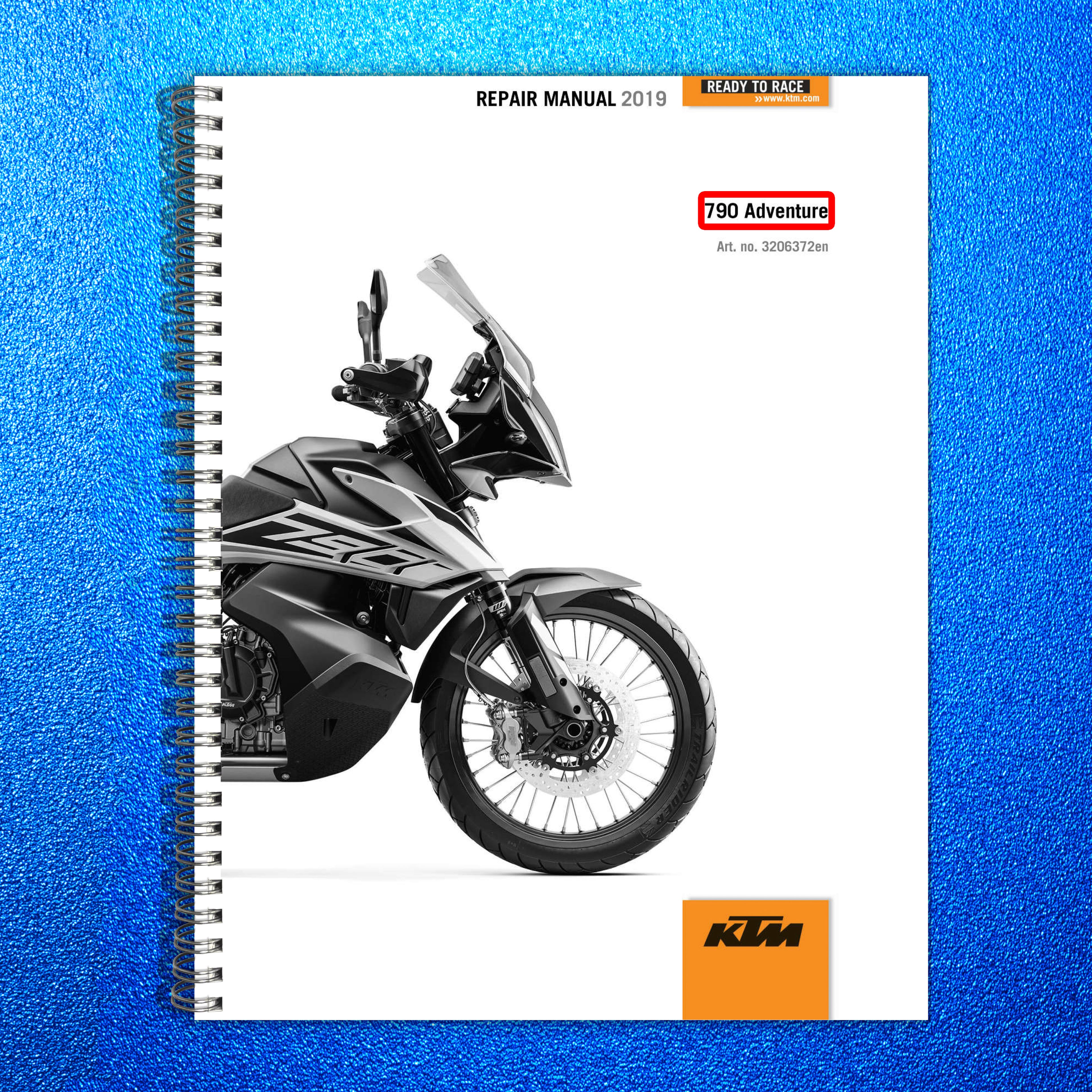 KTM 790 Adventure Repair Manual 2019 - STEEL WIRE BOUND - PROTECTIVE COVERS