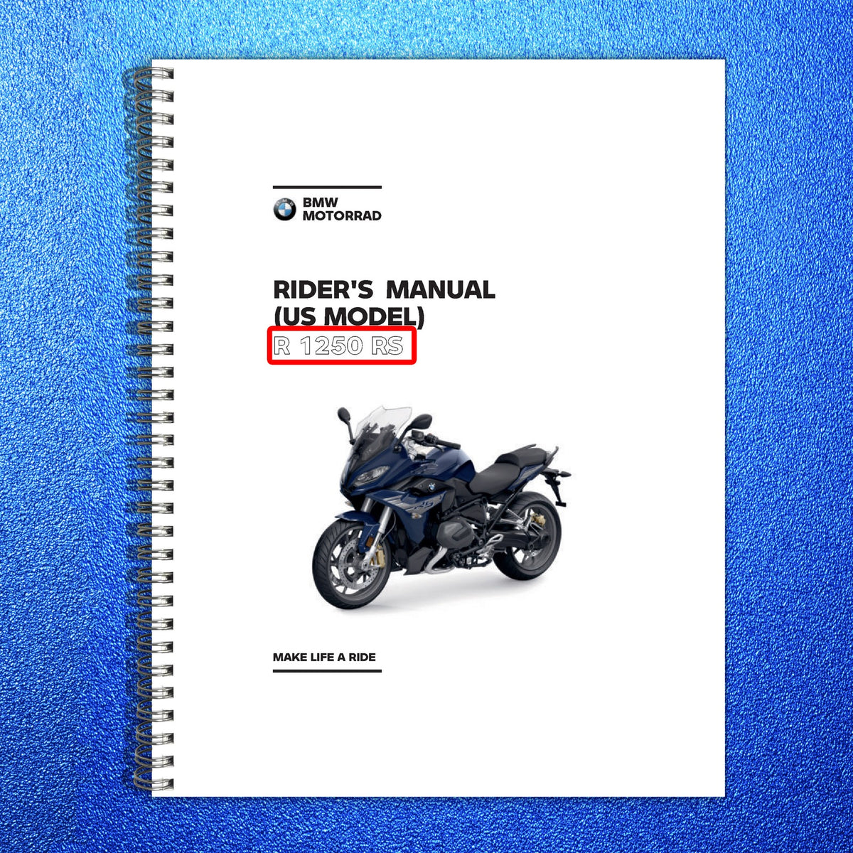 BMW R1250RS Motorcycle Owners Manual 2021 - STEEL WIRE BOUND - PROTECTIVE COVERS