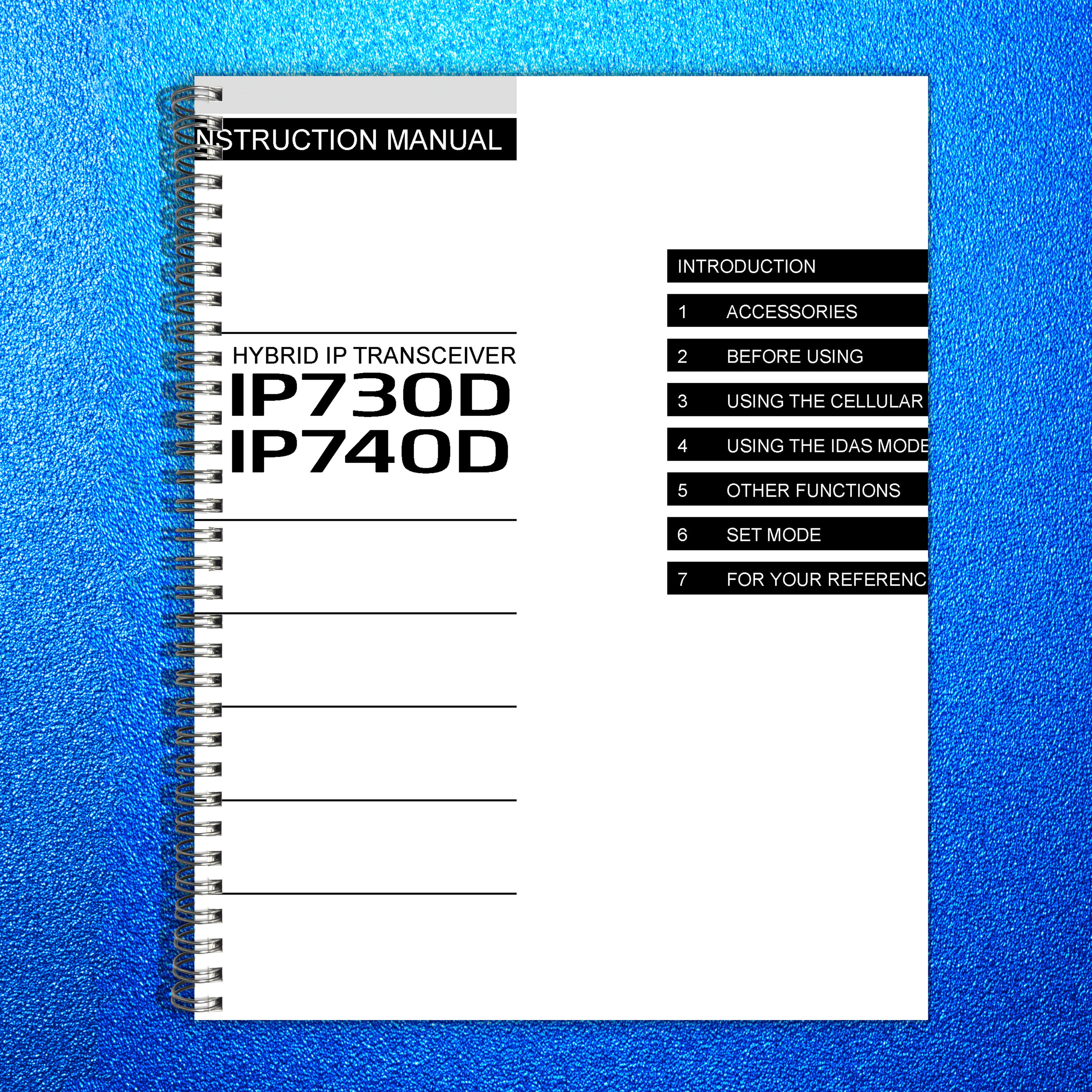 ICOM IP730D IP740D TRANSCEIVER INSTRUCTION MANUAL - WIRE BOUND - TOUGH COVERS
