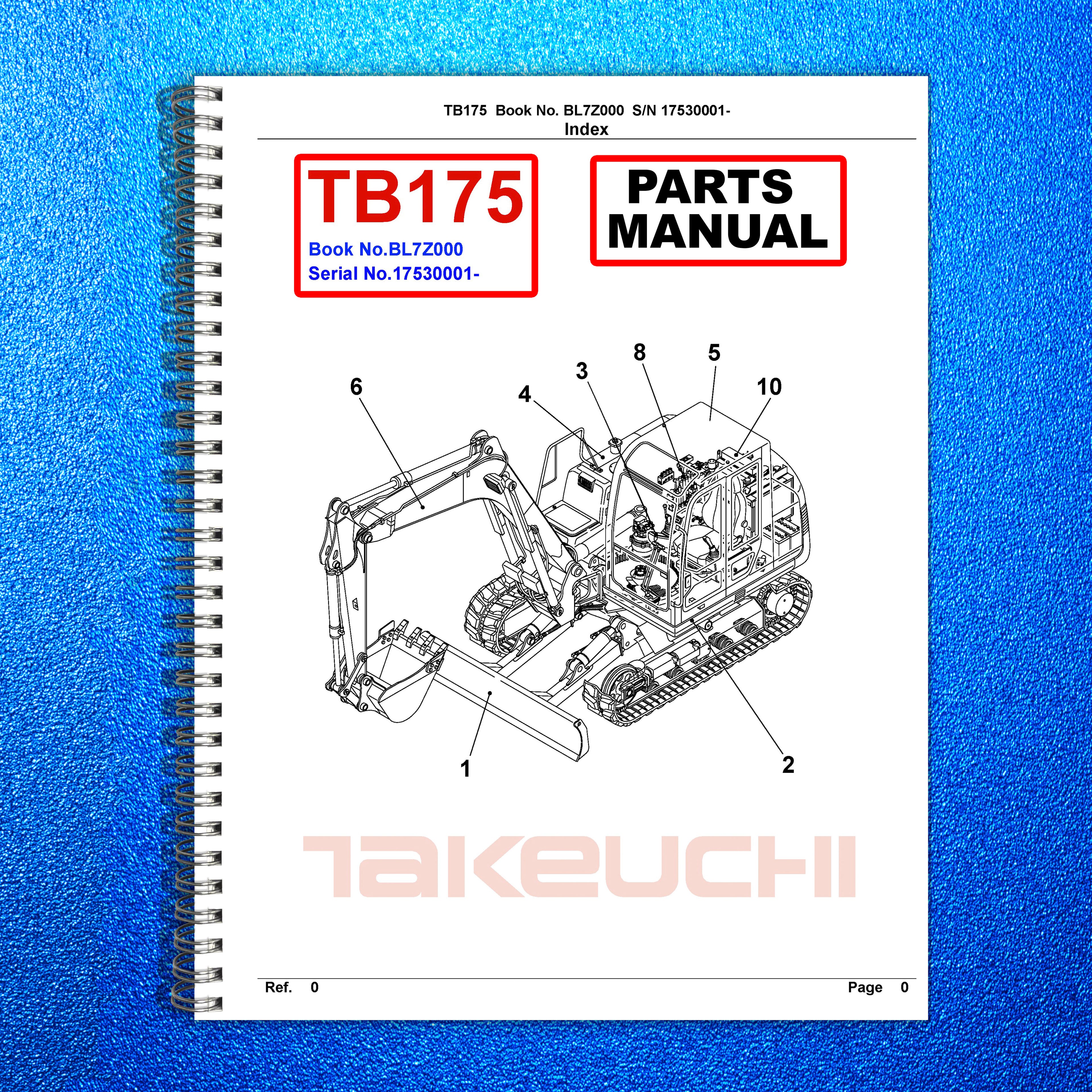 TAKEUCHI TB175 Parts Manual - STEEL WIRE BOUND PROTECTIVE COVERS