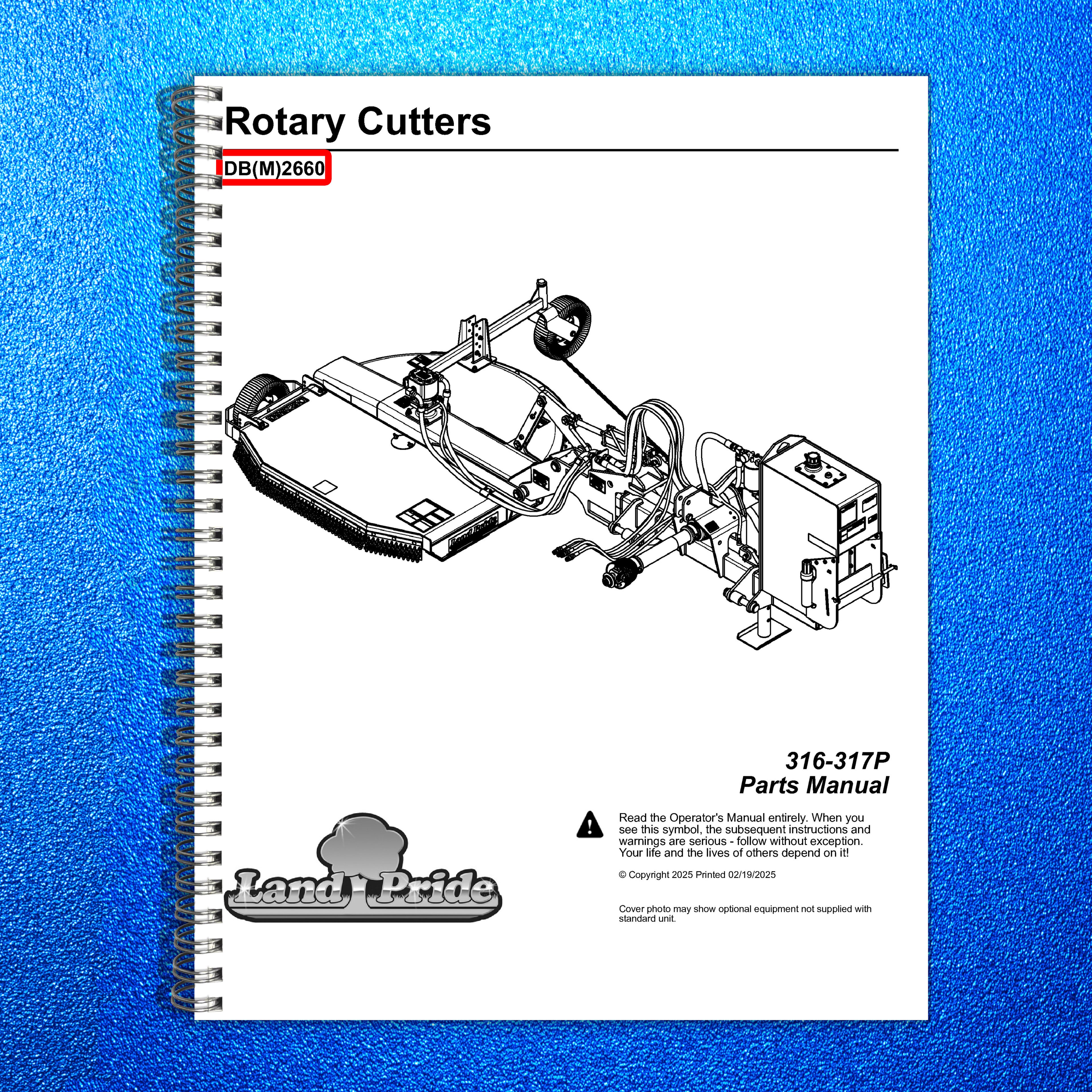 LAND PRIDE DB26 Series Ditch Bank Cutter Parts Manual 2025 - WIRE BOUND - COVERS