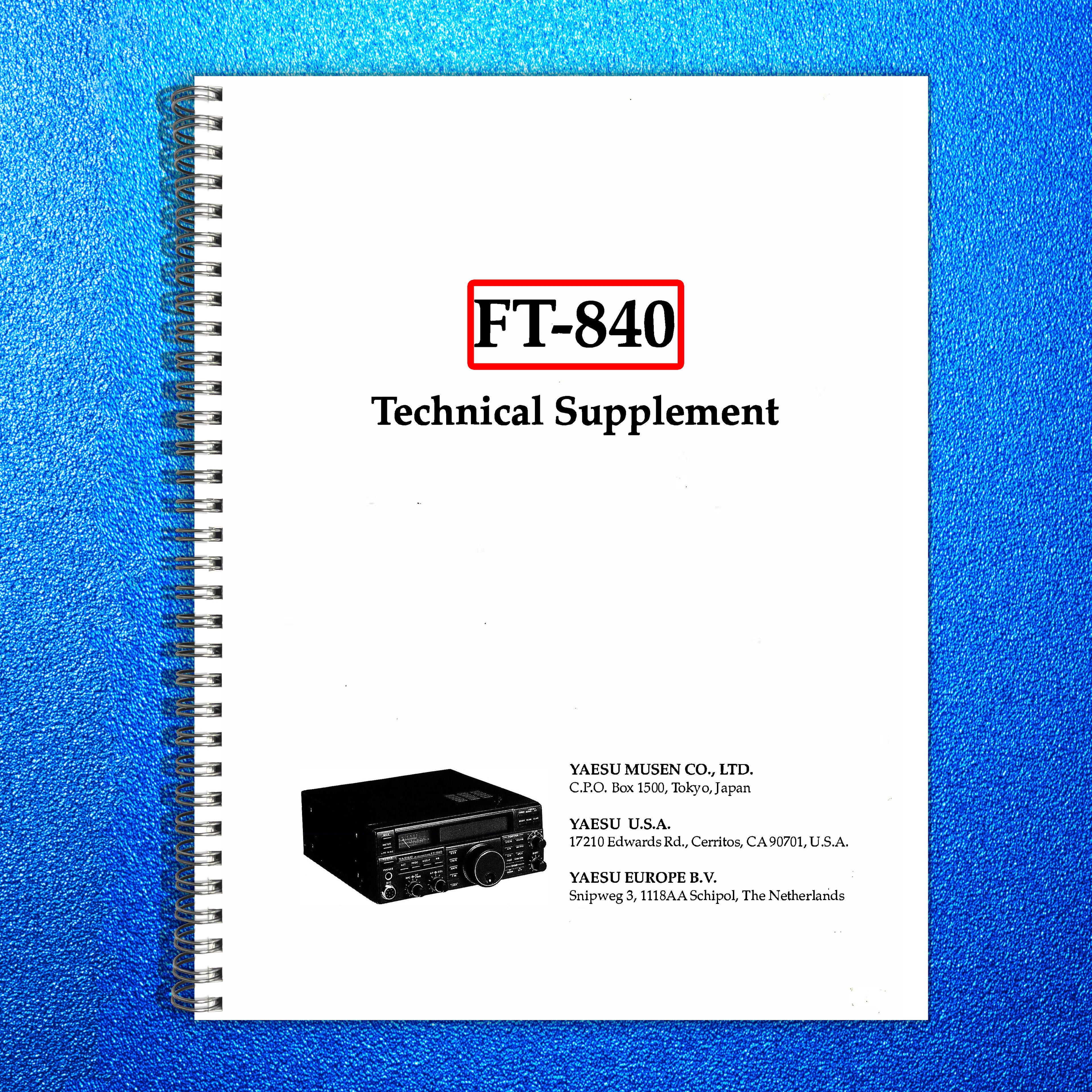 YAESU FT-840 HF Transceiver Service Manual - BOUND - COVERS - XL FOLDOUT PAGES