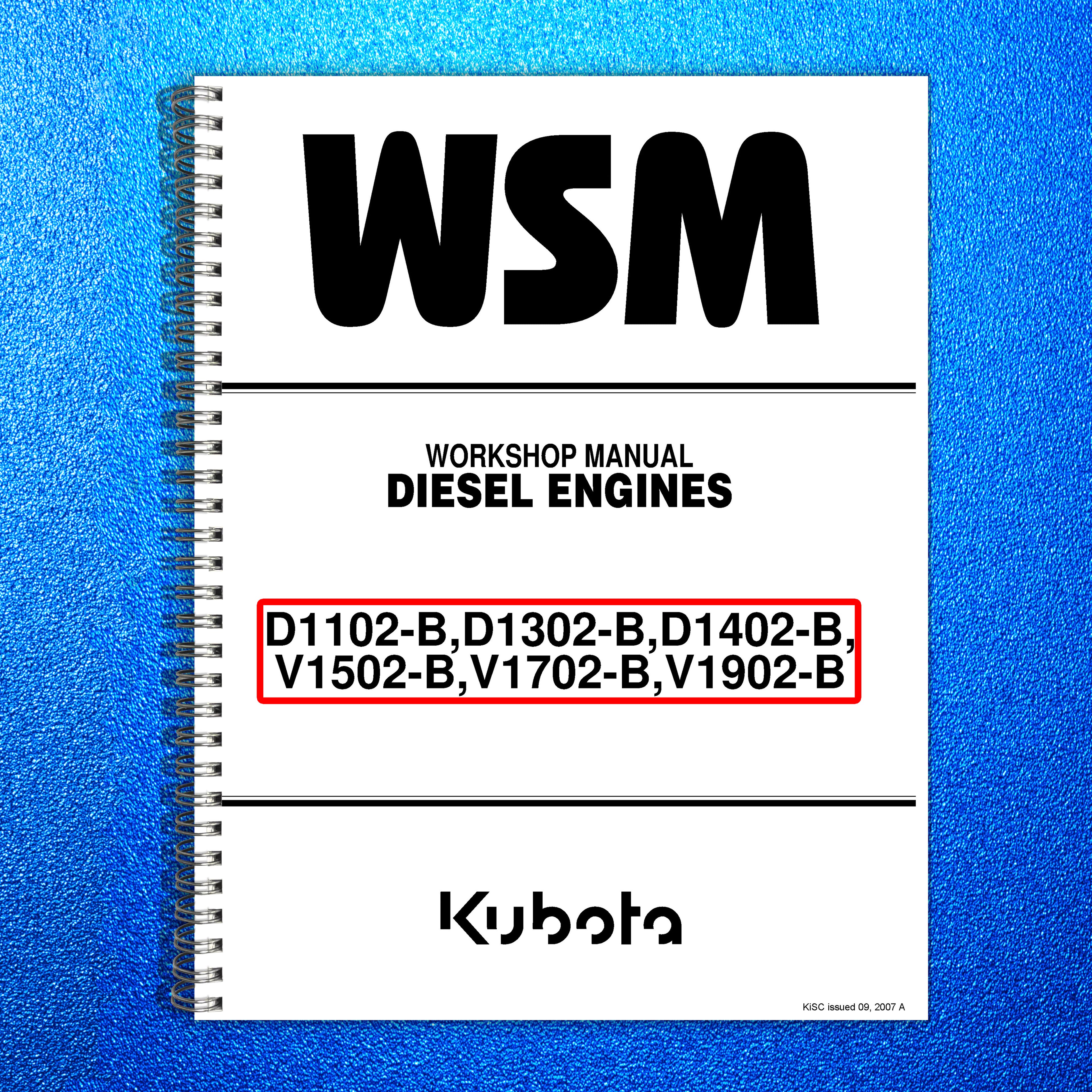 KUBOTA D1102-B D1302-B D1402-B V1502-B V1702-B V1902-B Workshop Manual - BOUND