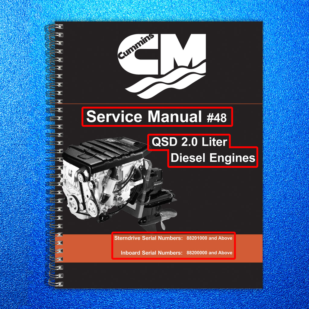MERCURY CUMMINS STERNDRIVE Service Manual NO 48 QSD 20 Liter Diesel Engines