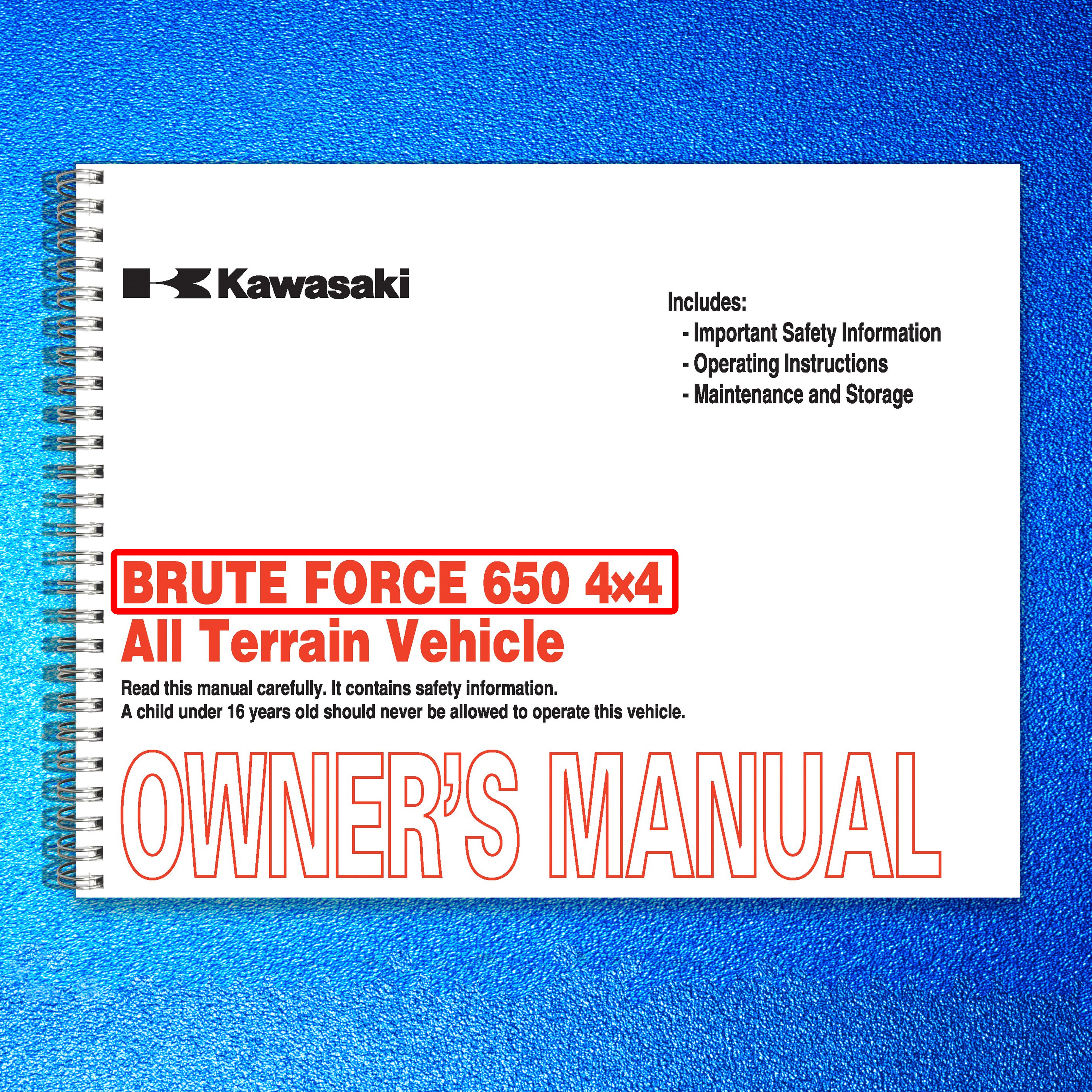 KAWASAKI KFX50 ATV Owners Manual 2008 - STEEL WIRE BOUND - PROTECTIVE COVERS