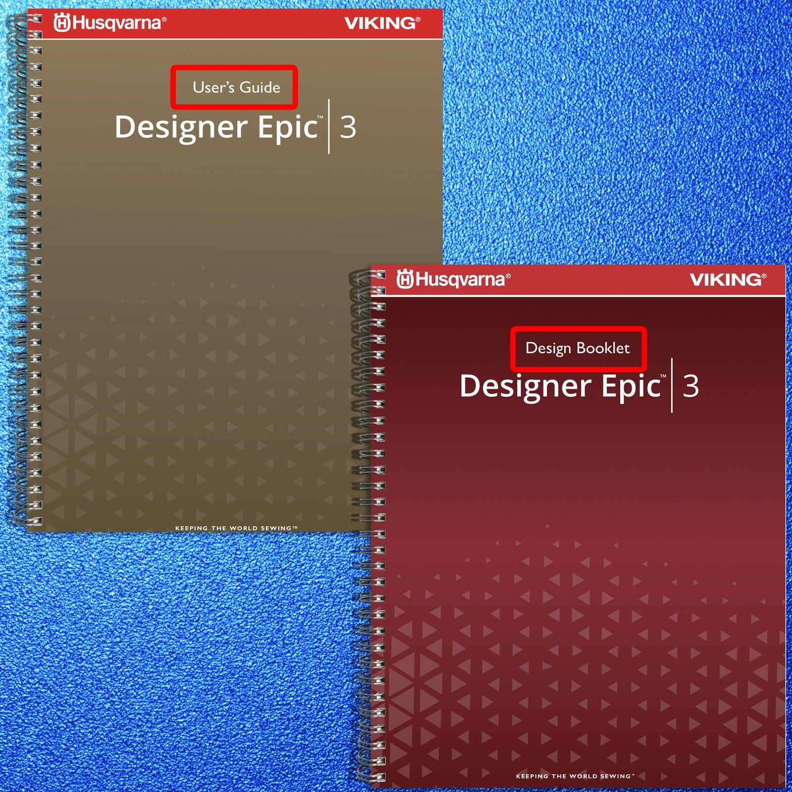 HUSQVARNA Designer Epic 3 BUNDLE: USER GUIDE, DESIGNER Manual WIRE BOUND COVERS