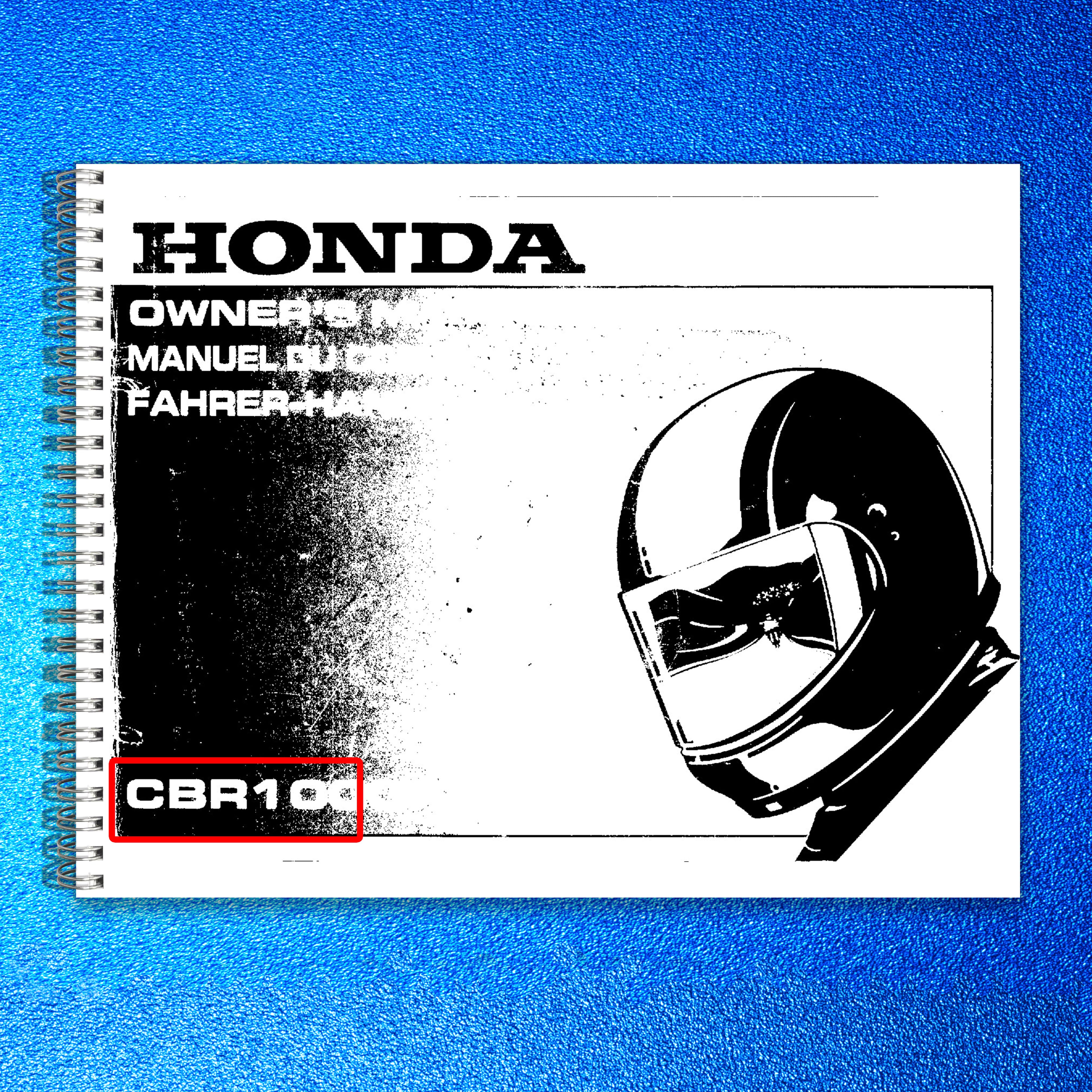 HONDA CBR1000F Motorcycle Owners Manual 1995 - BOUND - COVERS - XL FOLDOUT PAGES