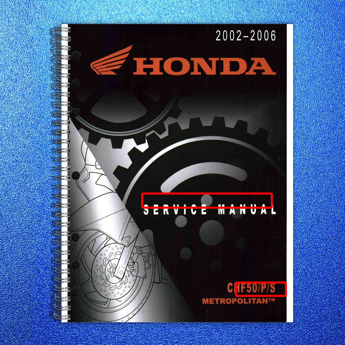 HONDA Metropolitan CHF50 Scooter Service Manual - BOUND - COVERS - XL FOLDOUTS