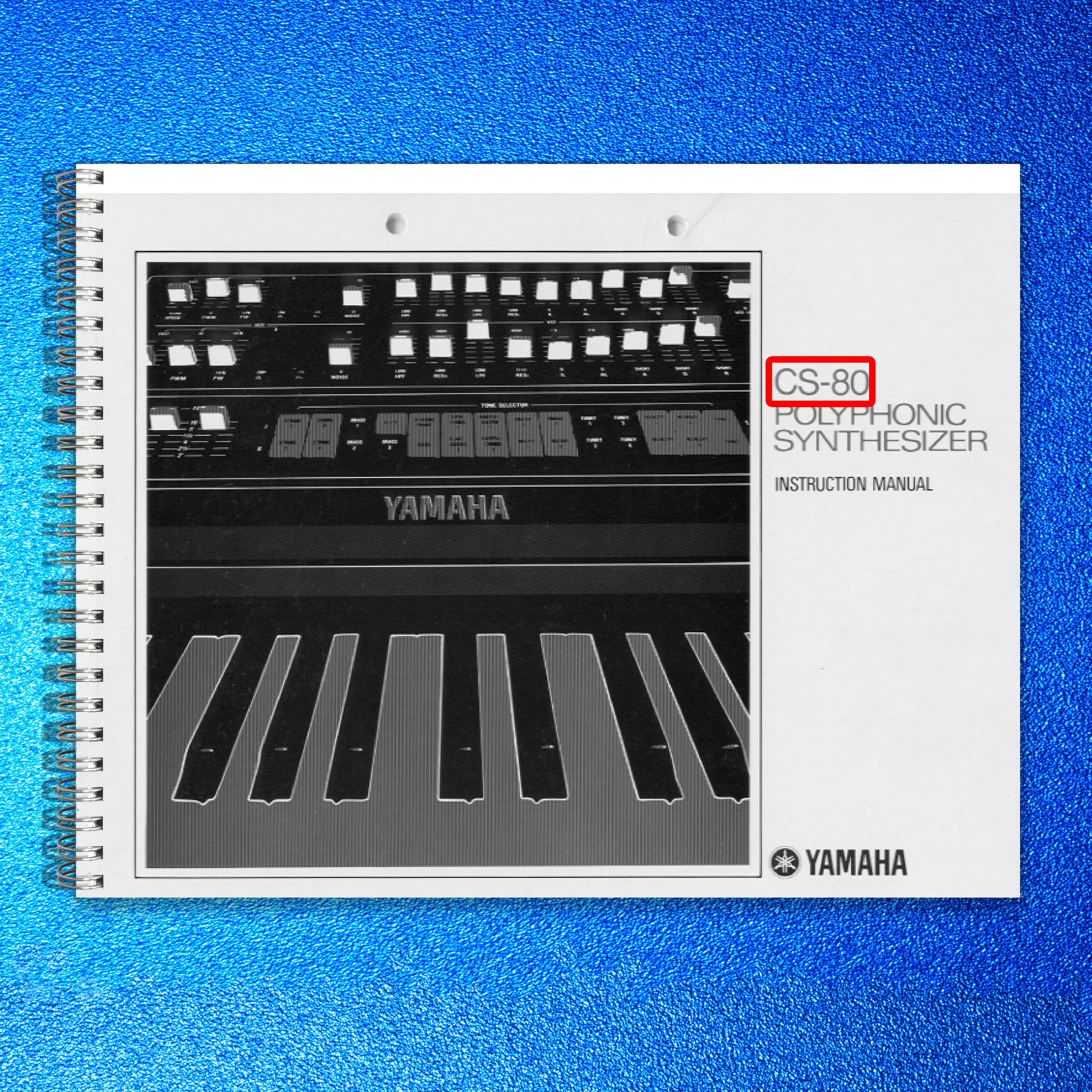 YAMAHA CS-80 Synthesizer Owners Manual - STEEL WIRE BOUND - PROTECTIVE COVERS