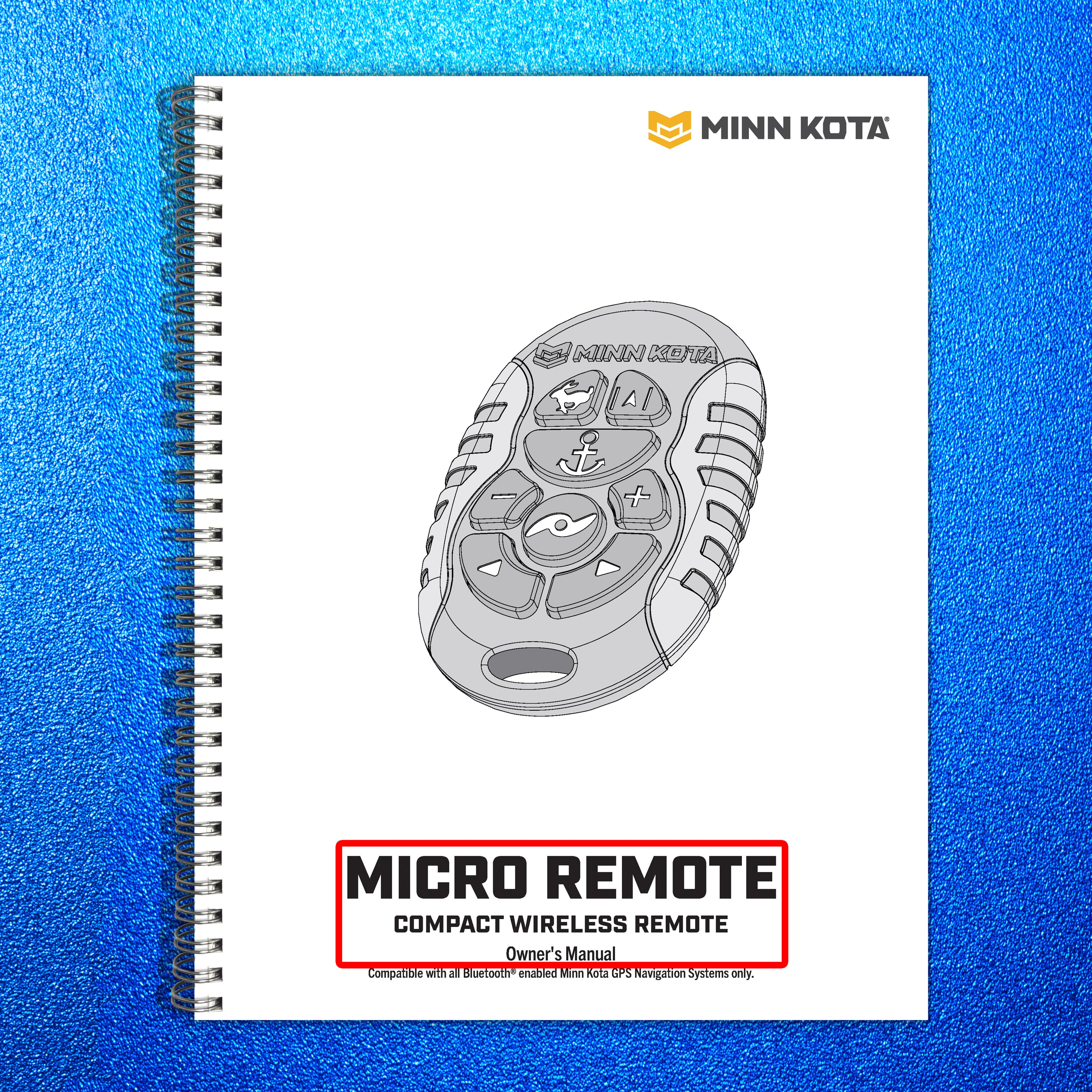 MINN KOTA GPS Micro Remote Manual - STEEL WIRE BOUND - PROTECTIVE COVERS