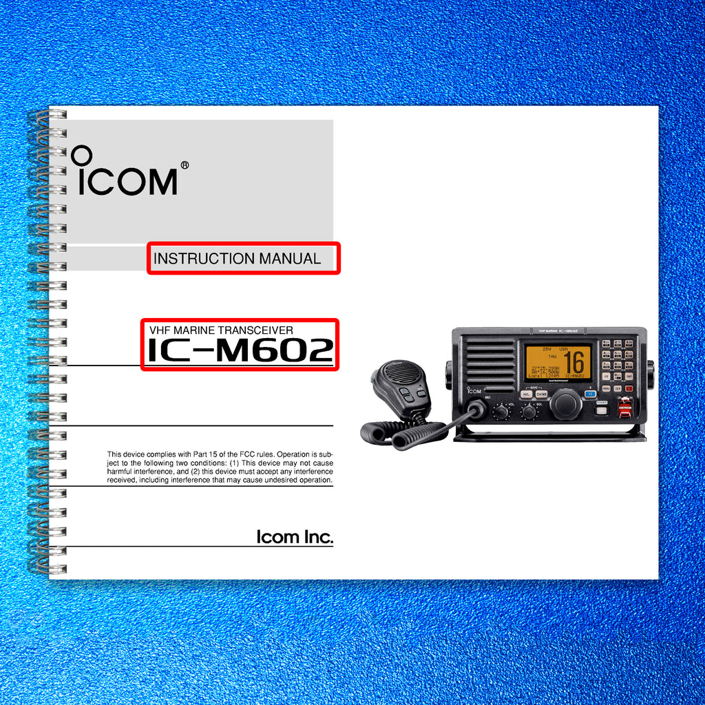 ICOM IC-M602 MARINE TRANSCEIVER - STEEL WIRE BOUND - PROTECTIVE COVERS