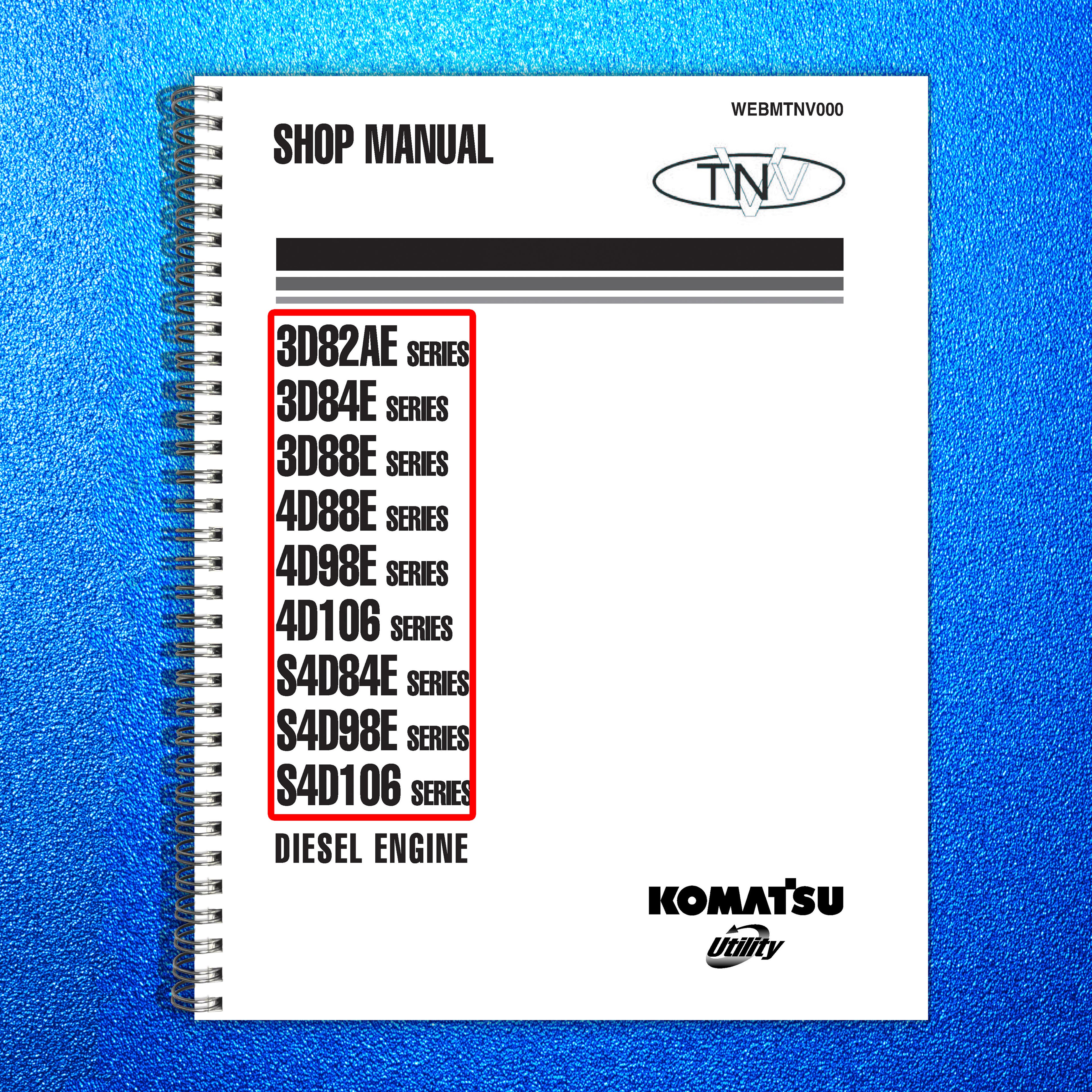 YANMAR 3D82AE 3D84E 3D88E 4D88E 4D98E 4D106  More Shop Manual, FOLDOUTS