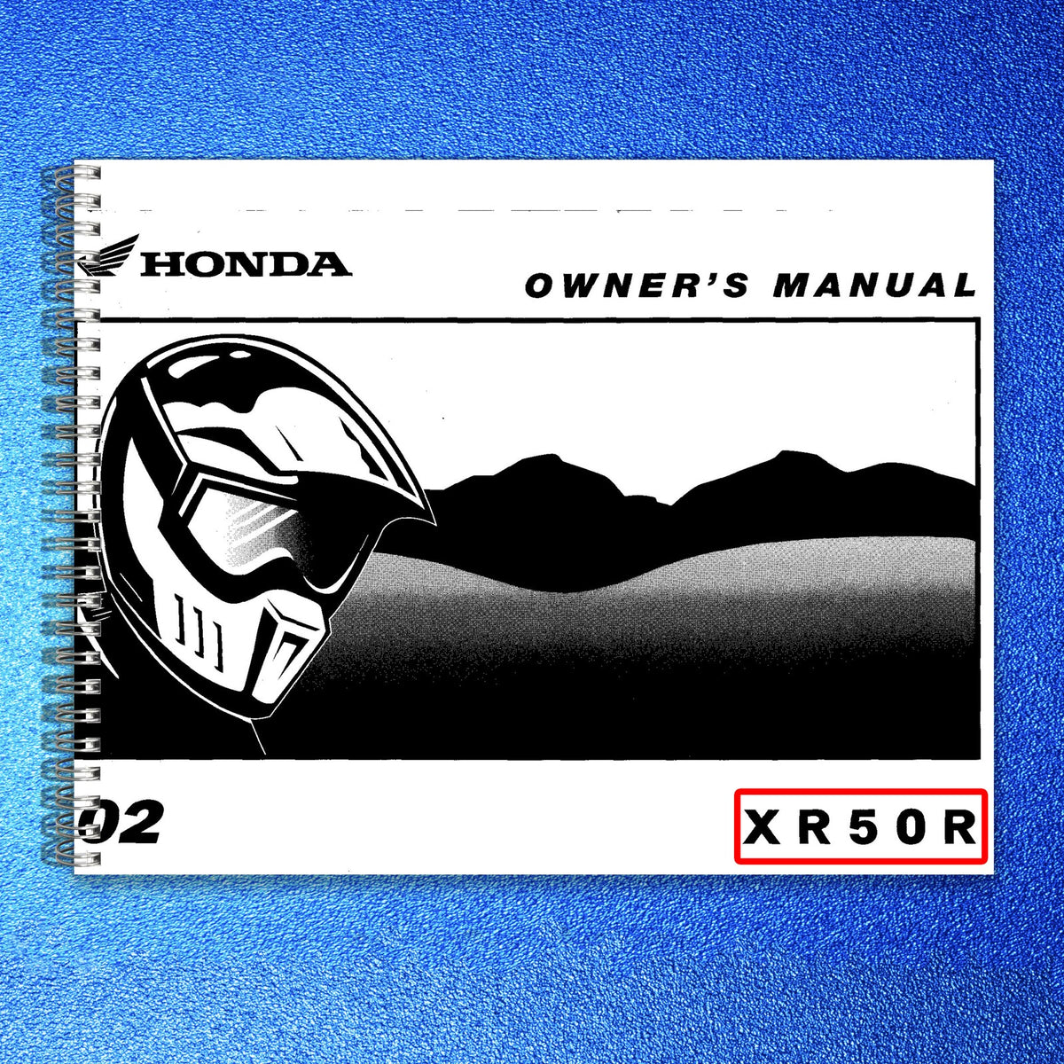 HONDA XR50R Owners Manual 2002 - STEEL WIRE BOUND - PROTECTIVE COVERS