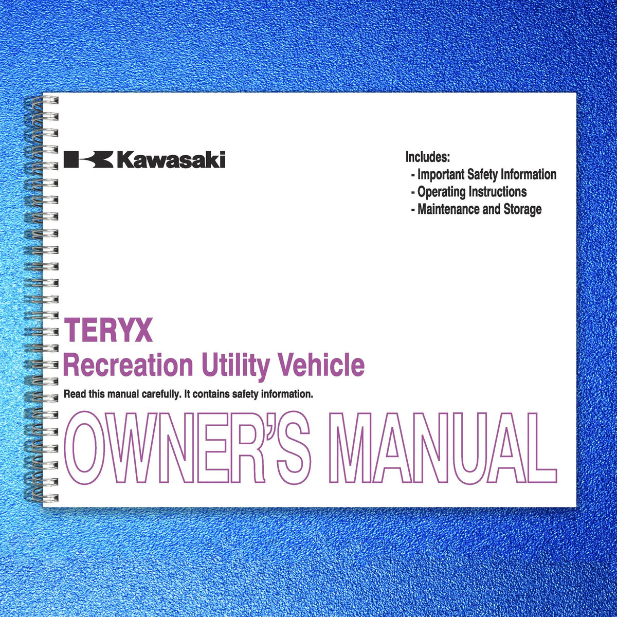 KAWASAKI Teryx Camo Owners Manual 2014 - STEEL WIRE BOUND - PROTECTIVE COVERS