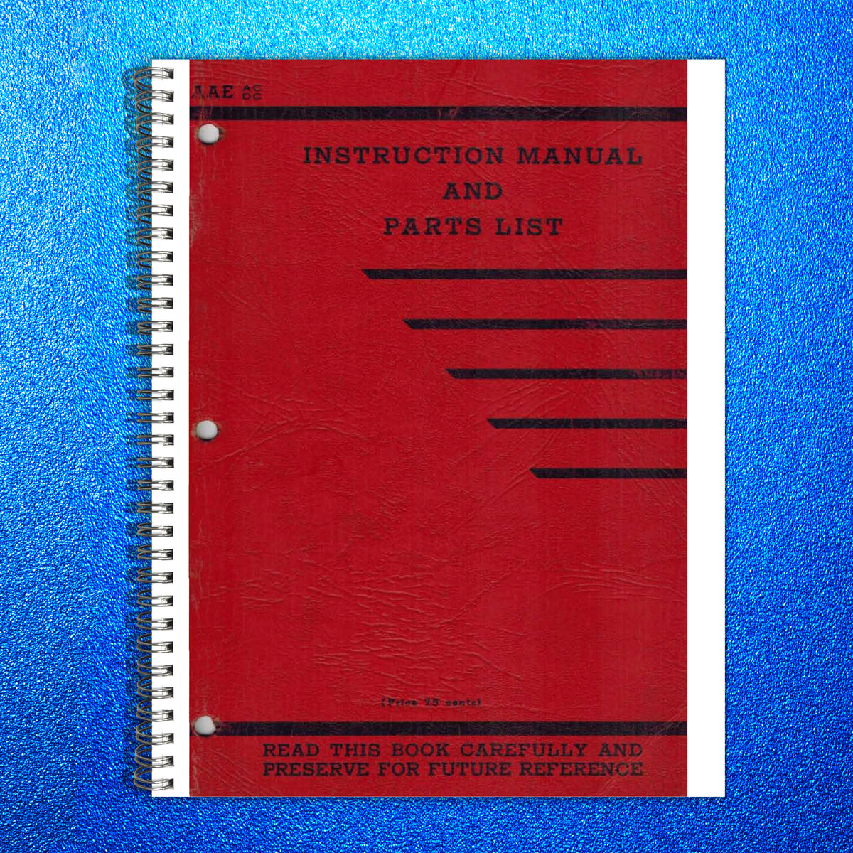 ONAN 900 AAE AC-DC Genset Instruction And Parts Manual 1948 - WIRE BOUND