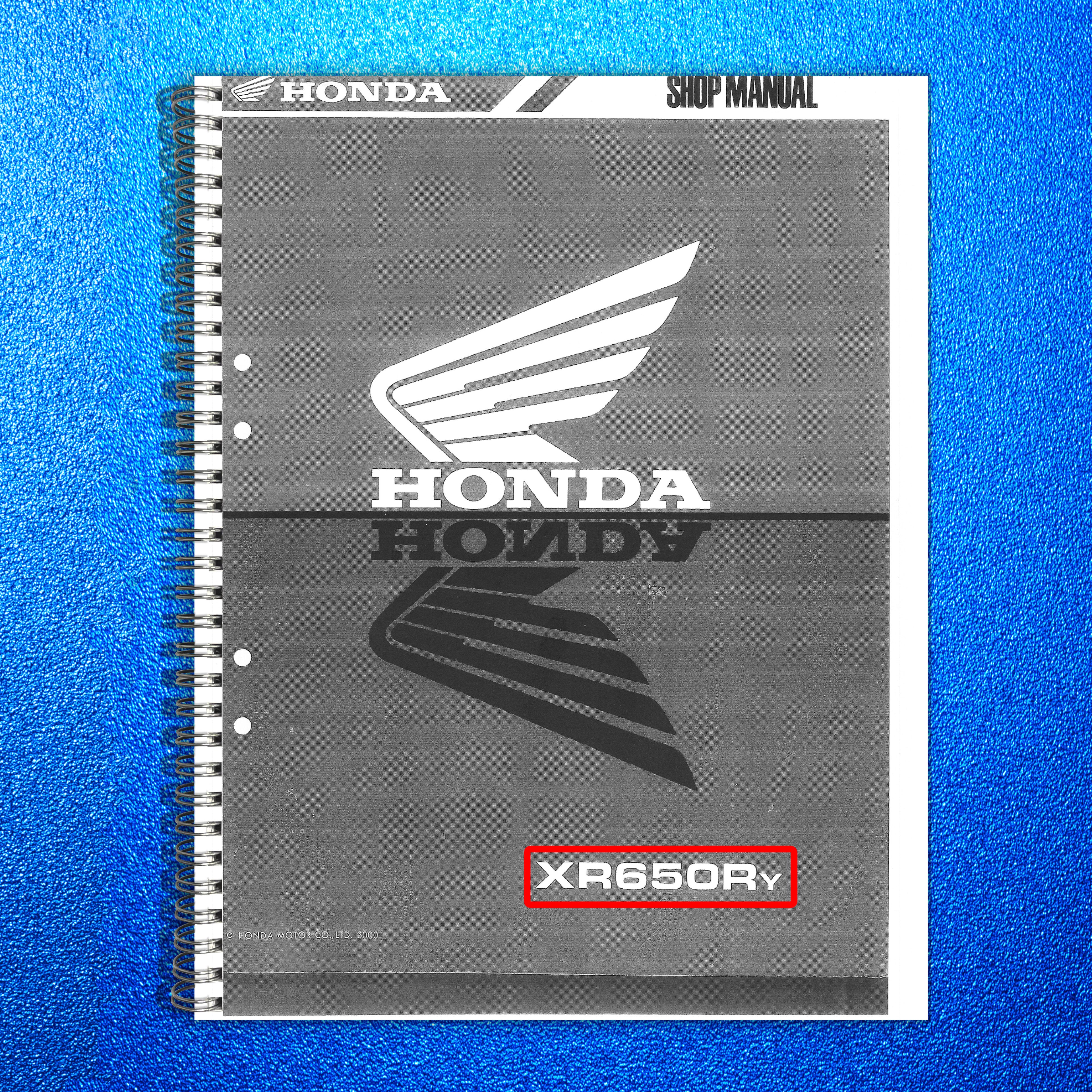 HONDA XR650R Motorcycle Shop Manual - STEEL WIRE BOUND - PROTECTIVE COVERS