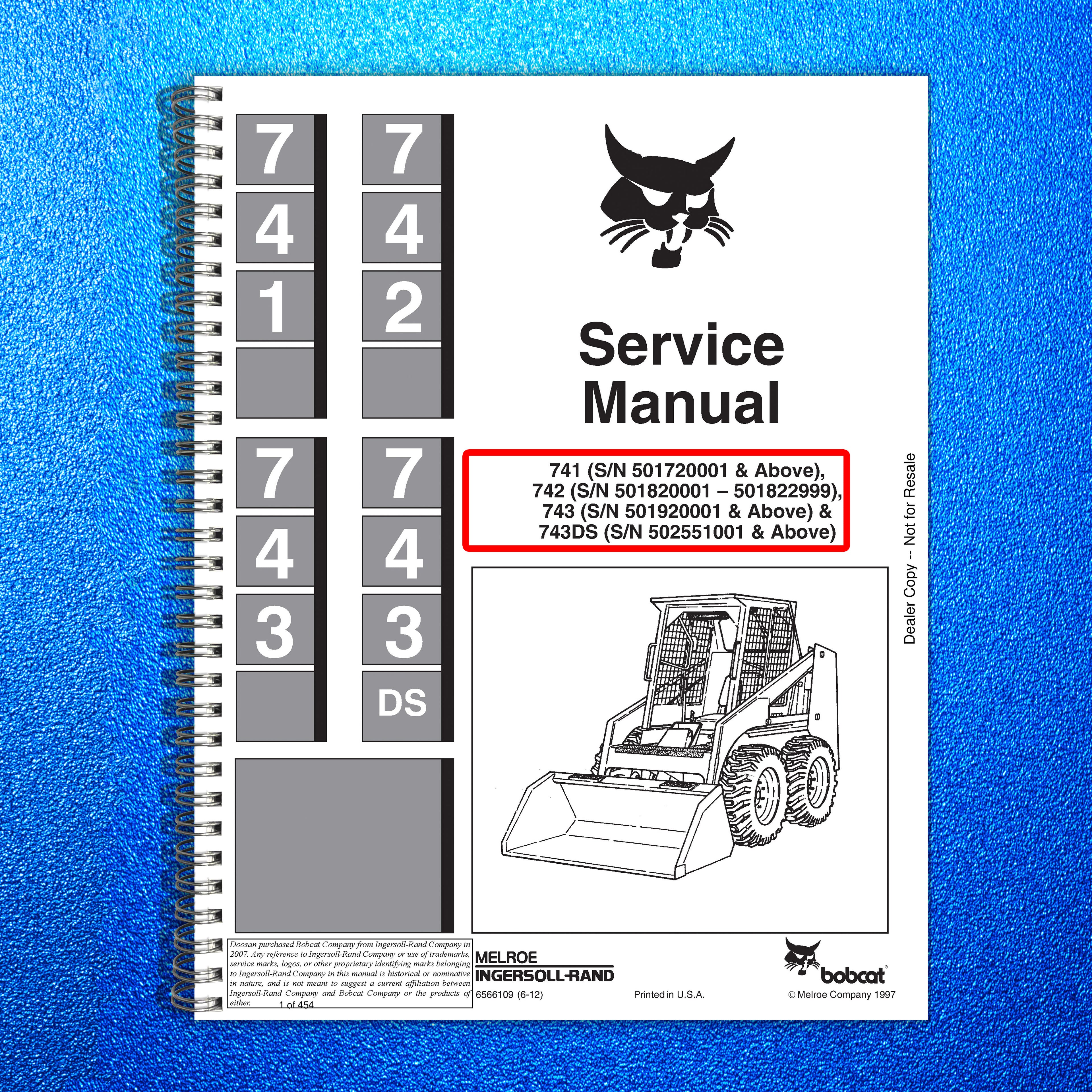 BOBCAT 741 742 743 743DS Skid-Steer Loader Service Manual 1997, FOLDOUTS