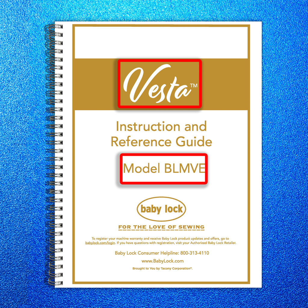 Baby Lock Vesta BLMVE Instruction  and Reference Guide - TOUGH WIRE BINDING