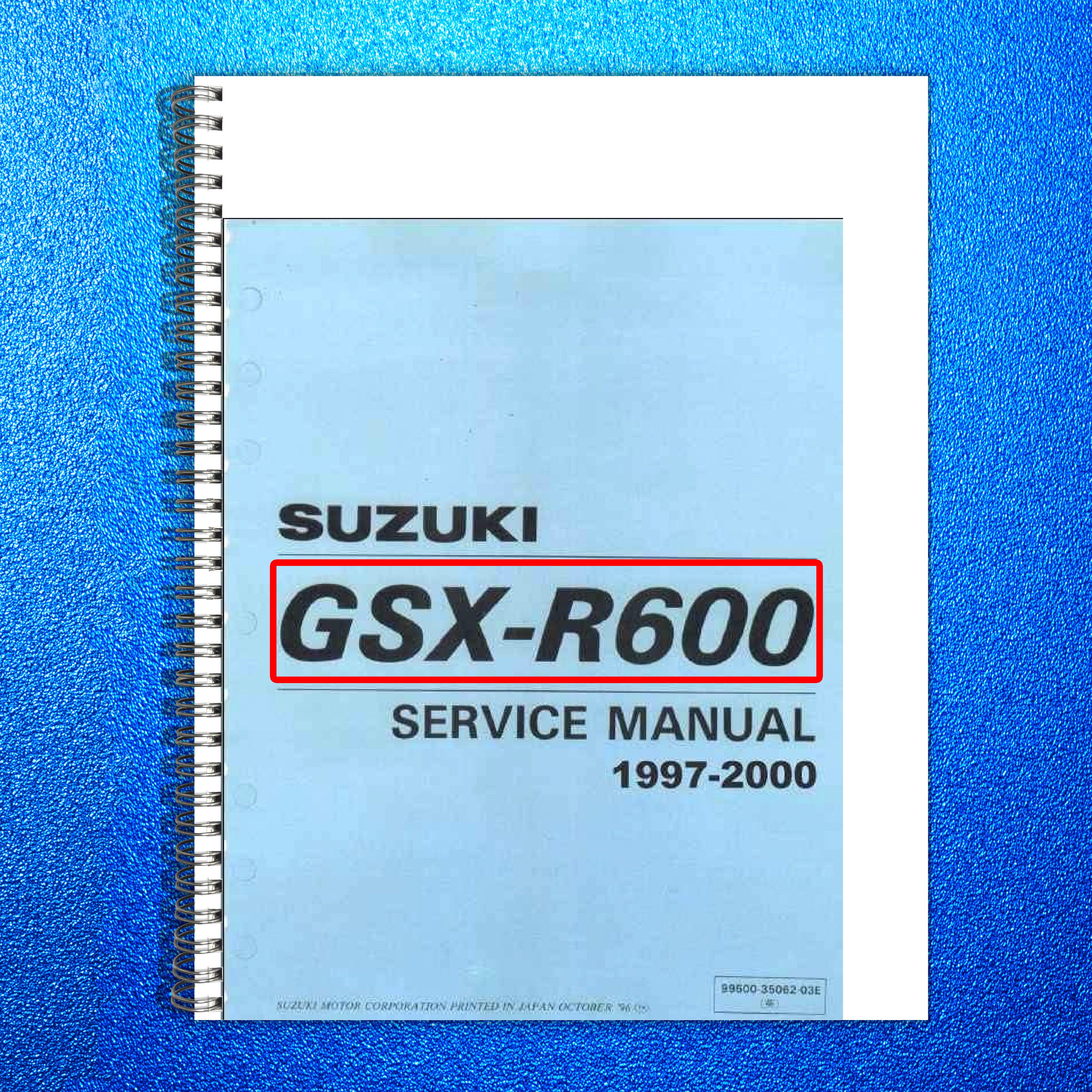 SUZUKI GSX-R600 Motorcycle Service Manual 1997-2000 - WIRE BOUND - TOUGH COVERS