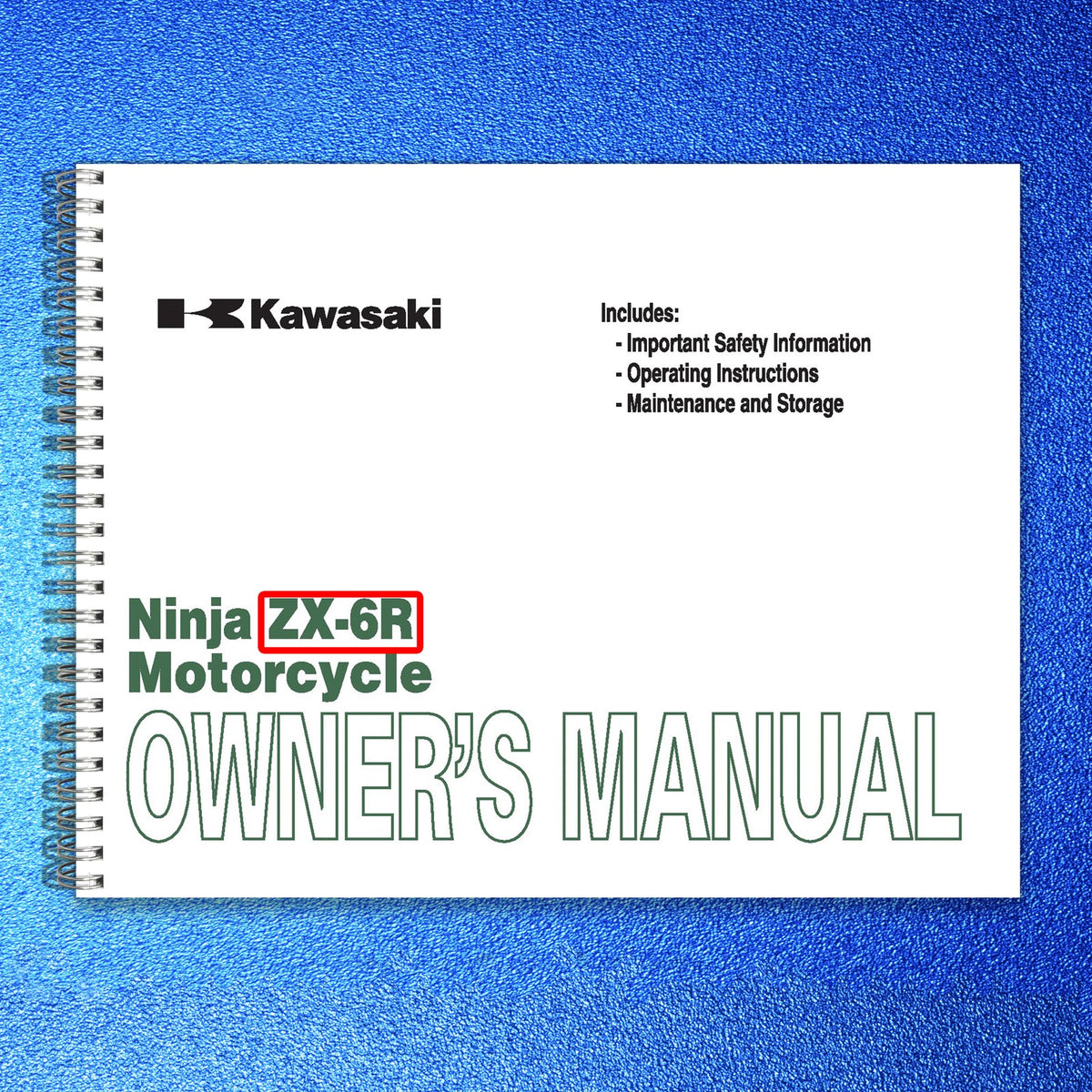 KAWASAKI Ninja ZX-6R Owners Manual 2011 - STEEL WIRE BOUND - PROTECTIVE COVERS