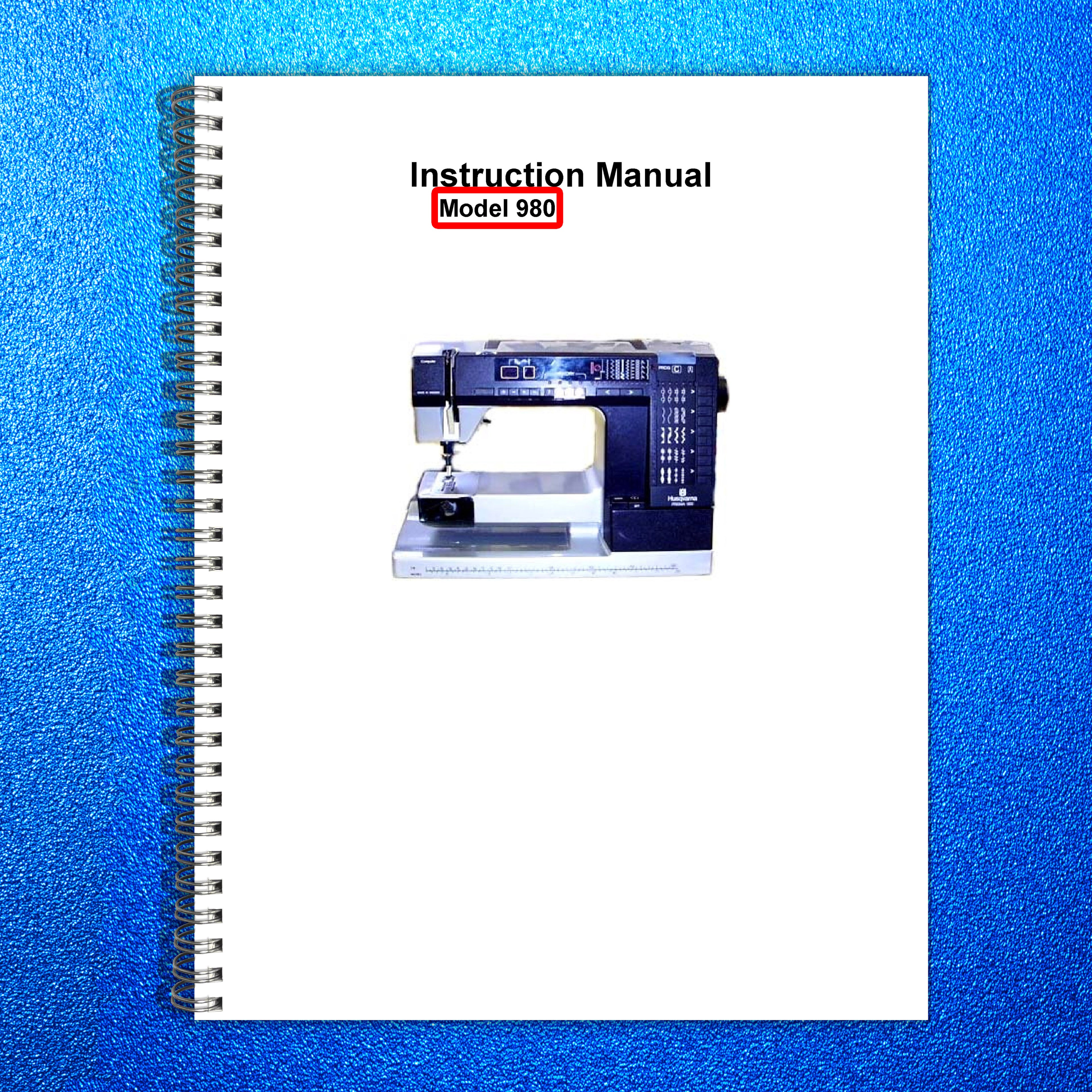 HUSQVARNA Prisma 980 Sewing Machine Instruction Manual - WIRE BOUND - COVERS