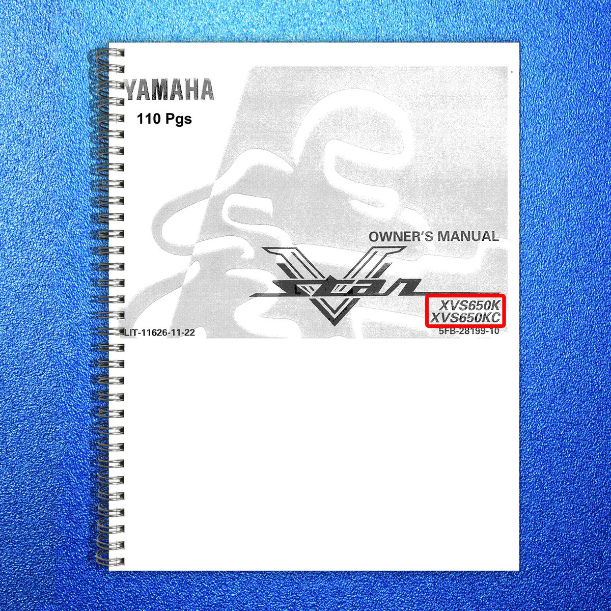 YAMAHA XVS650K XVS650KC Owners Manual - STEEL WIRE BOUND - PROTECTIVE COVERS