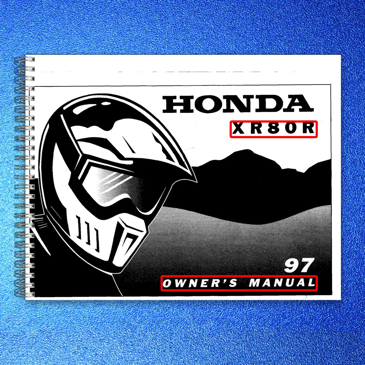 HONDA XR80R Owners Manual 1997 - STEEL WIRE BOUND - PROTECTIVE COVERS