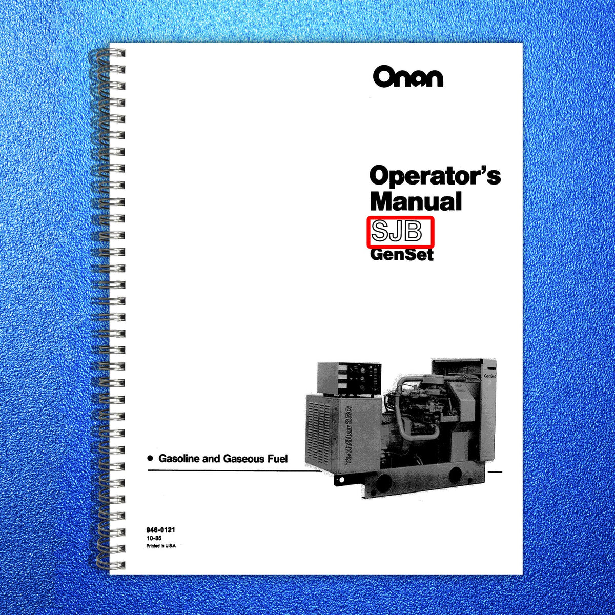 ONAN SJB Gasoline And Gaseous Fuel GenSet Operators Manual 1985 - WIRE BOUND