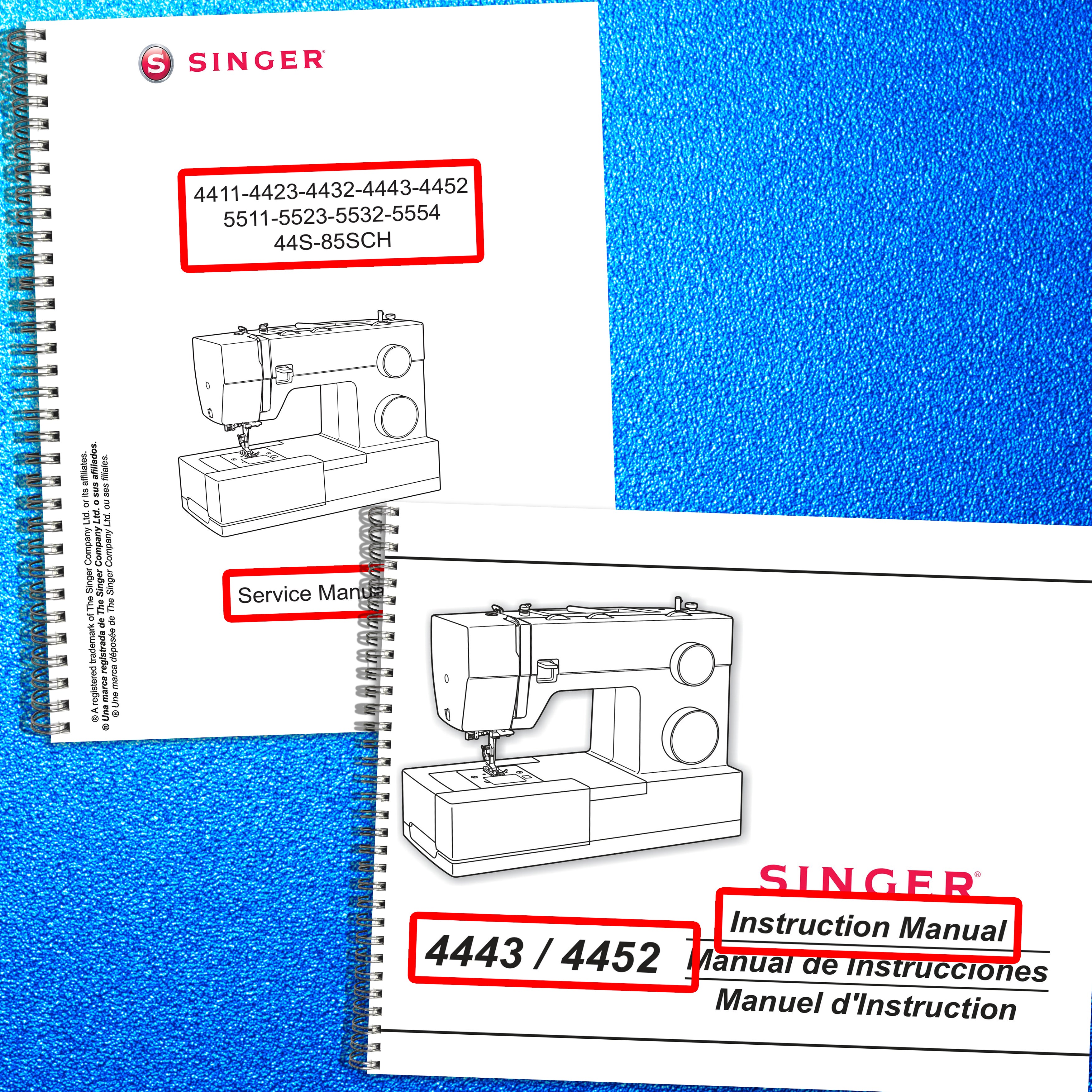 SINGER 4411 4423 4432 4443 4452 5511 5523 Service & Instruction Manual BUNDLE