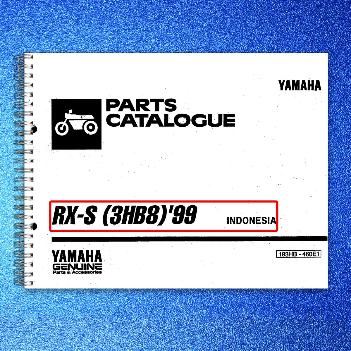 YAMAHA RX-S Motorcycle Parts Catalogue Manual 1999 - WIRE BOUND - TOUGH COVERS