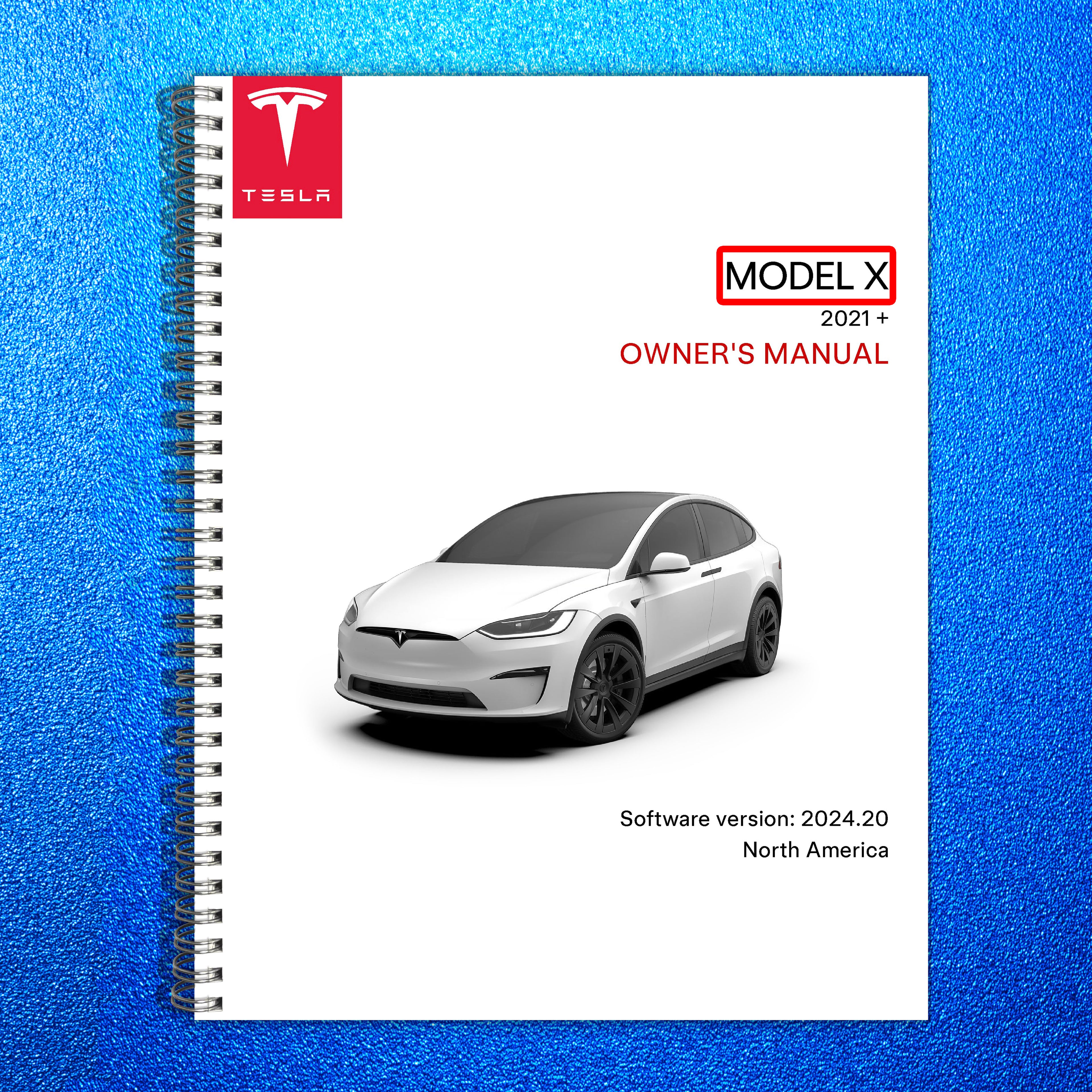 TESLA Model X Owners Manual 2024 - STEEL WIRE BOUND - PROTECTIVE COVERS