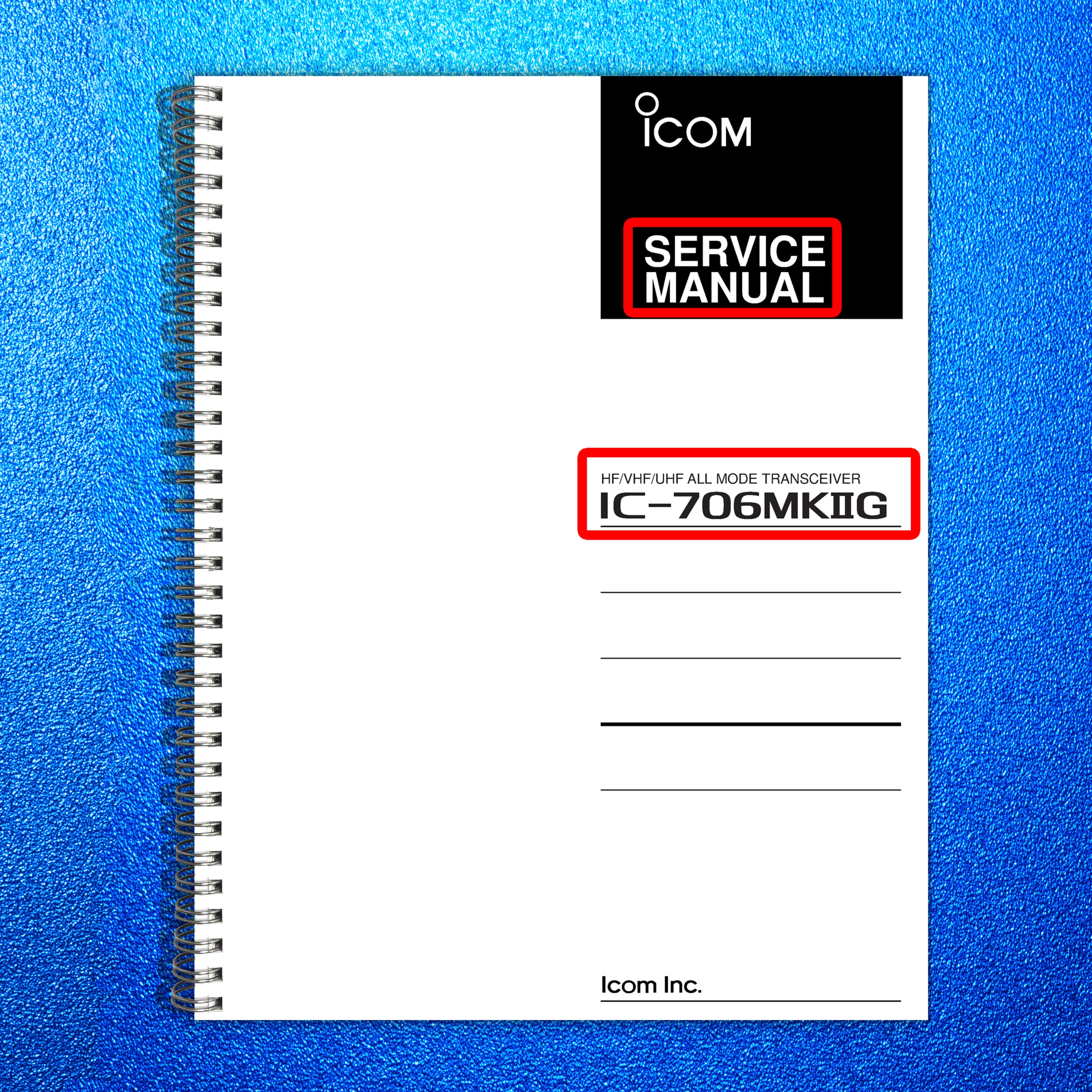 ICOM IC-706MK2G HF VHF UHF Transceiver Service Manual, BOUND, COVERS, FOLDOUTS