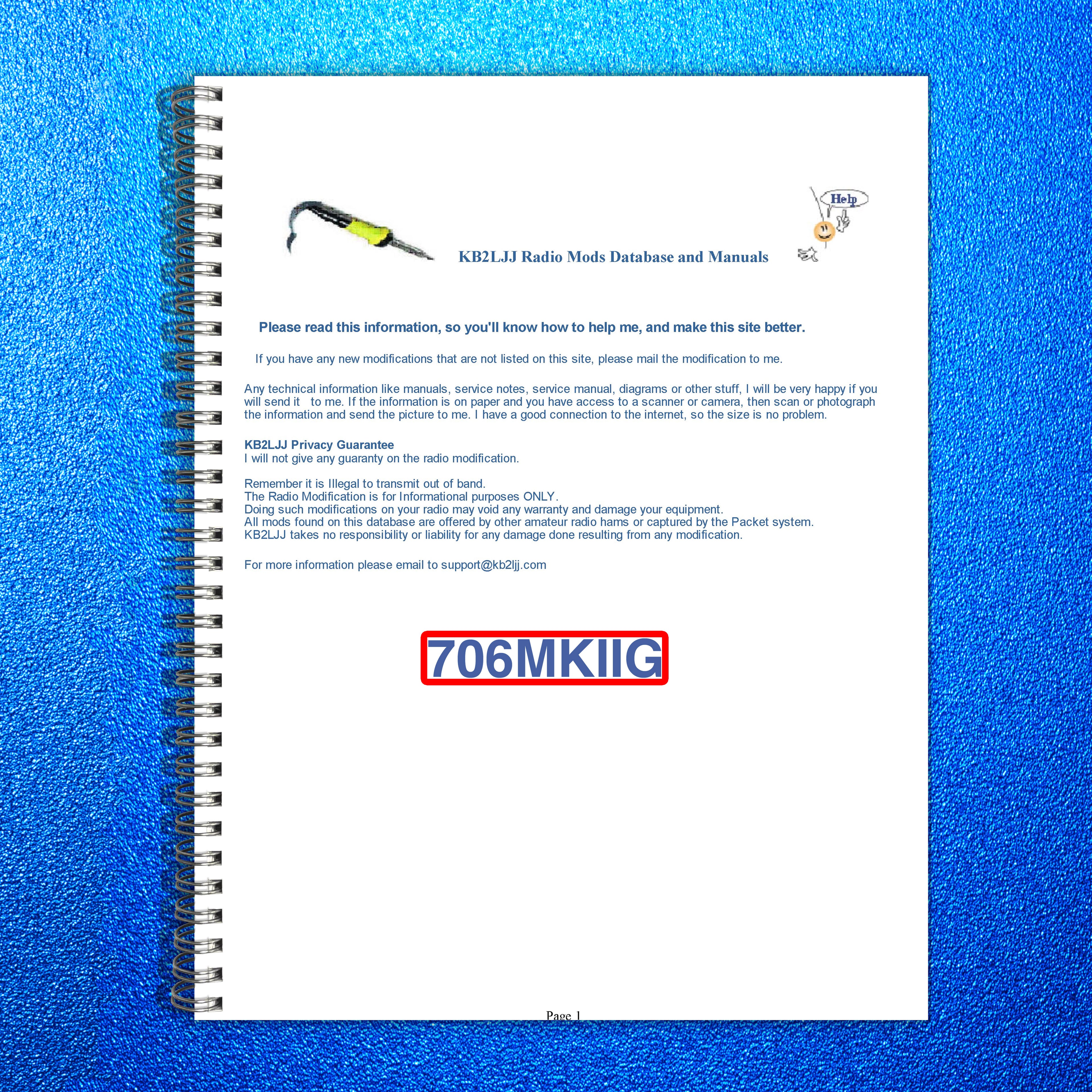 ICOM IC-706MKIIG HF VHF UHF Transceiver Service Manual, BOUND, COVERS, FOLDOUTS