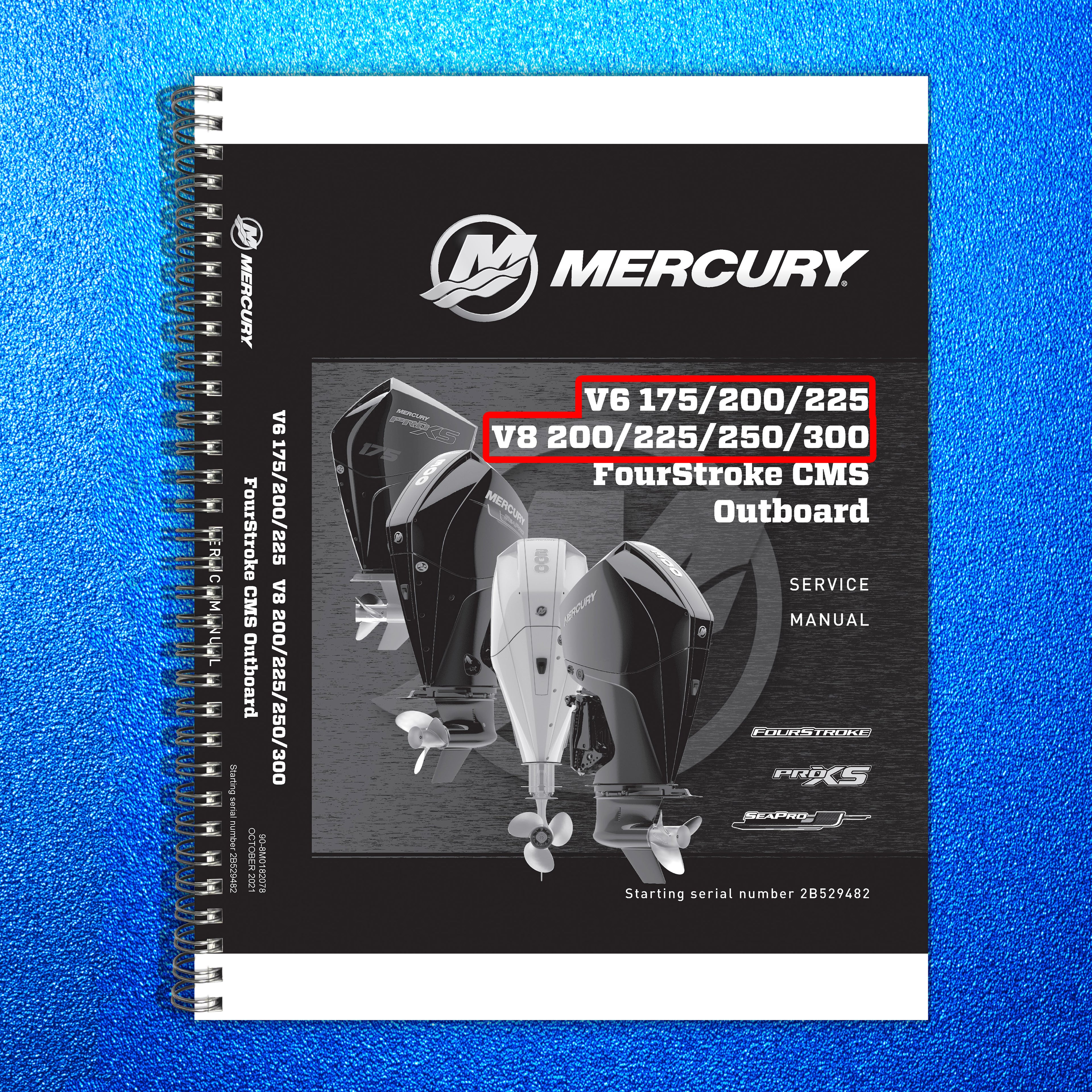 MERCURY V6 175 200 225 V8 200 225 250 300 FourStroke Service Manual 2022