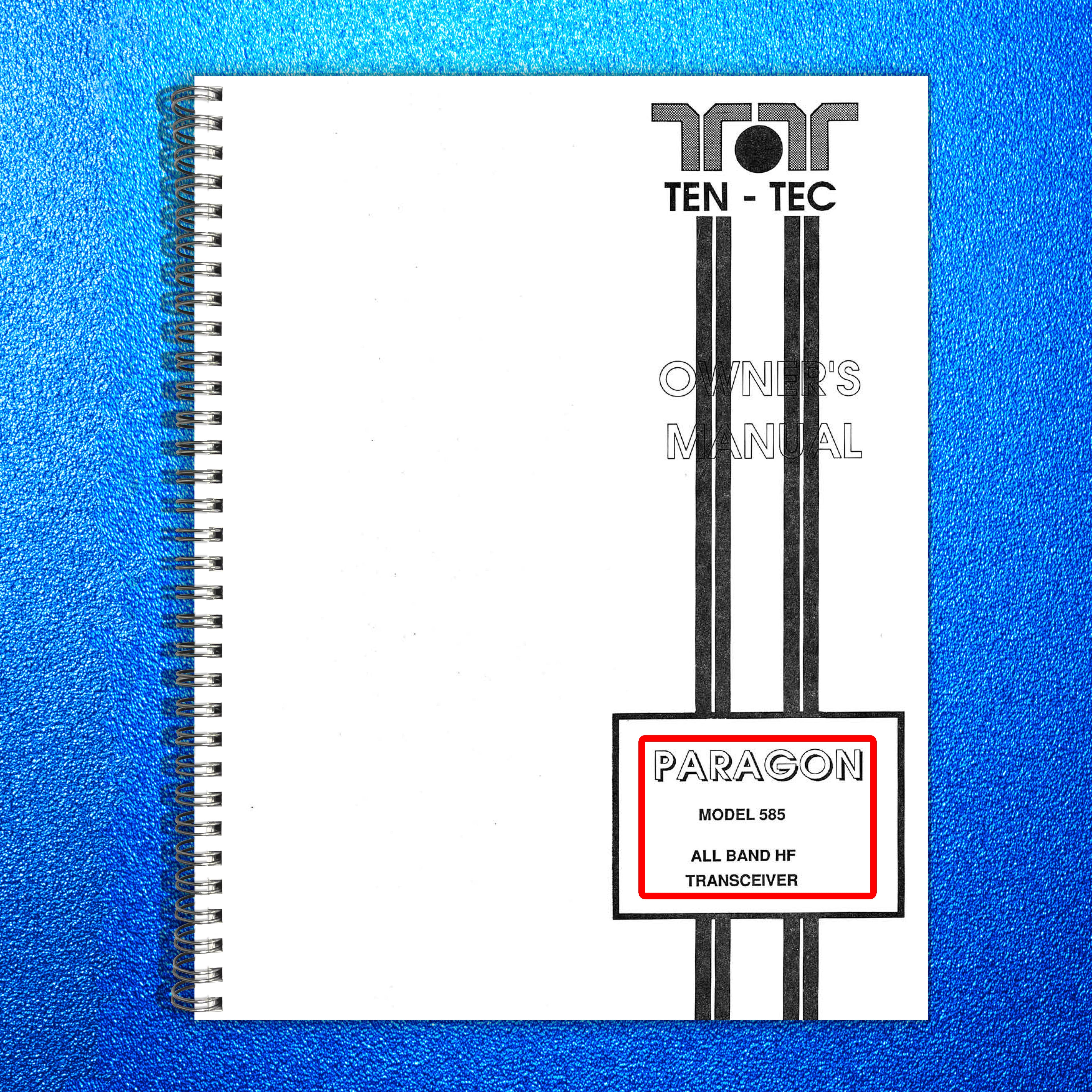 TEN TEC Paragon Model 585 All Band HF Receiver Owners Manual, FOLDOUTS